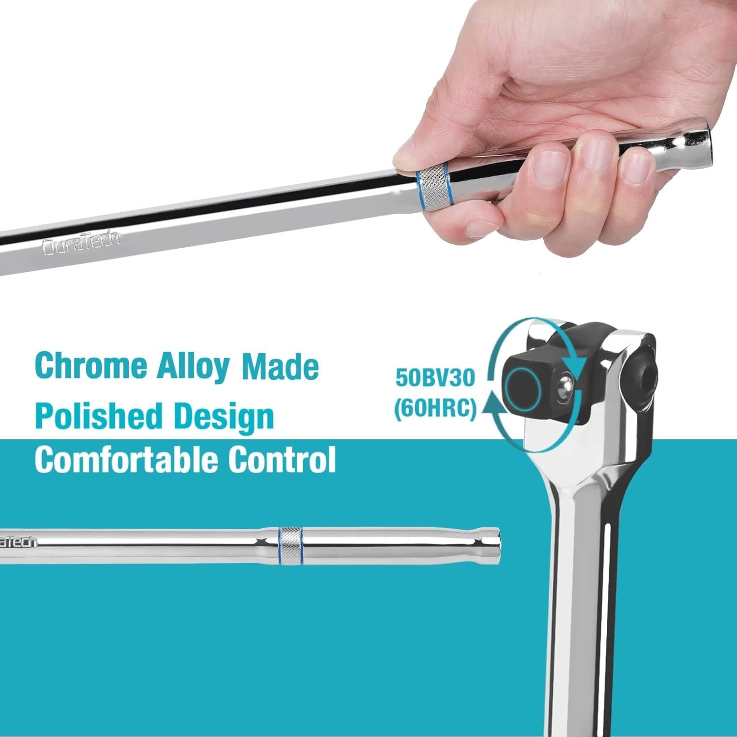 Effortless 3-Piece Breaker Bar Set with Spring-Loaded Detent for Secure Sockets