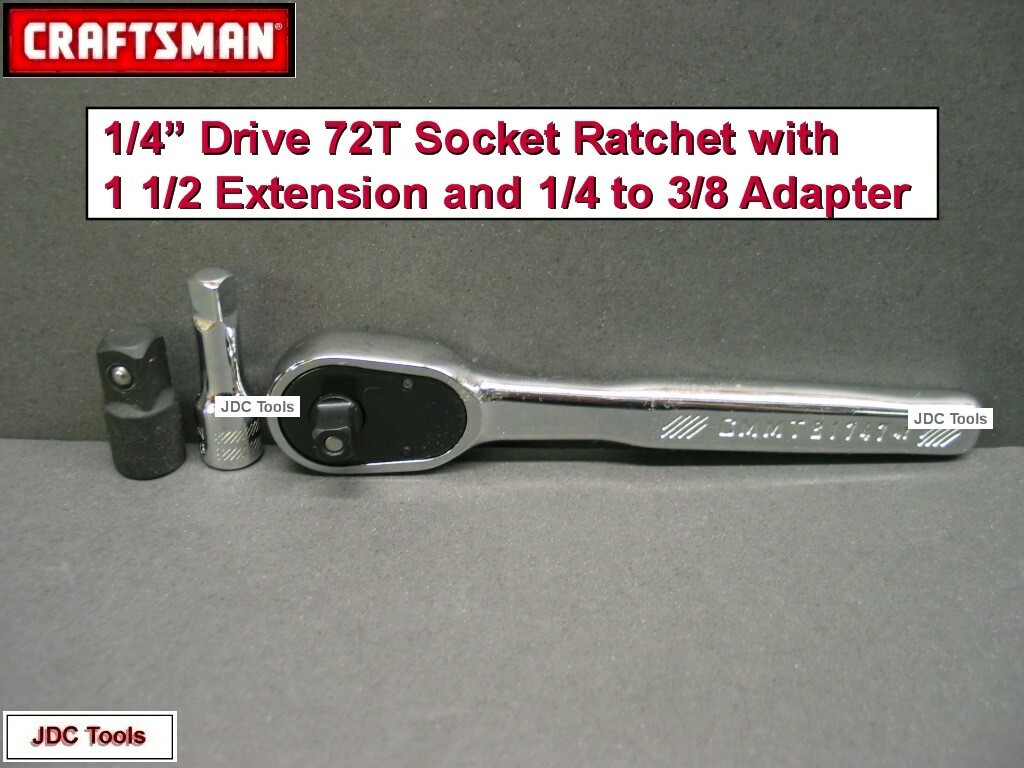 CRAFTSMAN TOOLS 1/4″ FULL POLISH 72 Tooth Quick Release Ratchet Socket Wrench