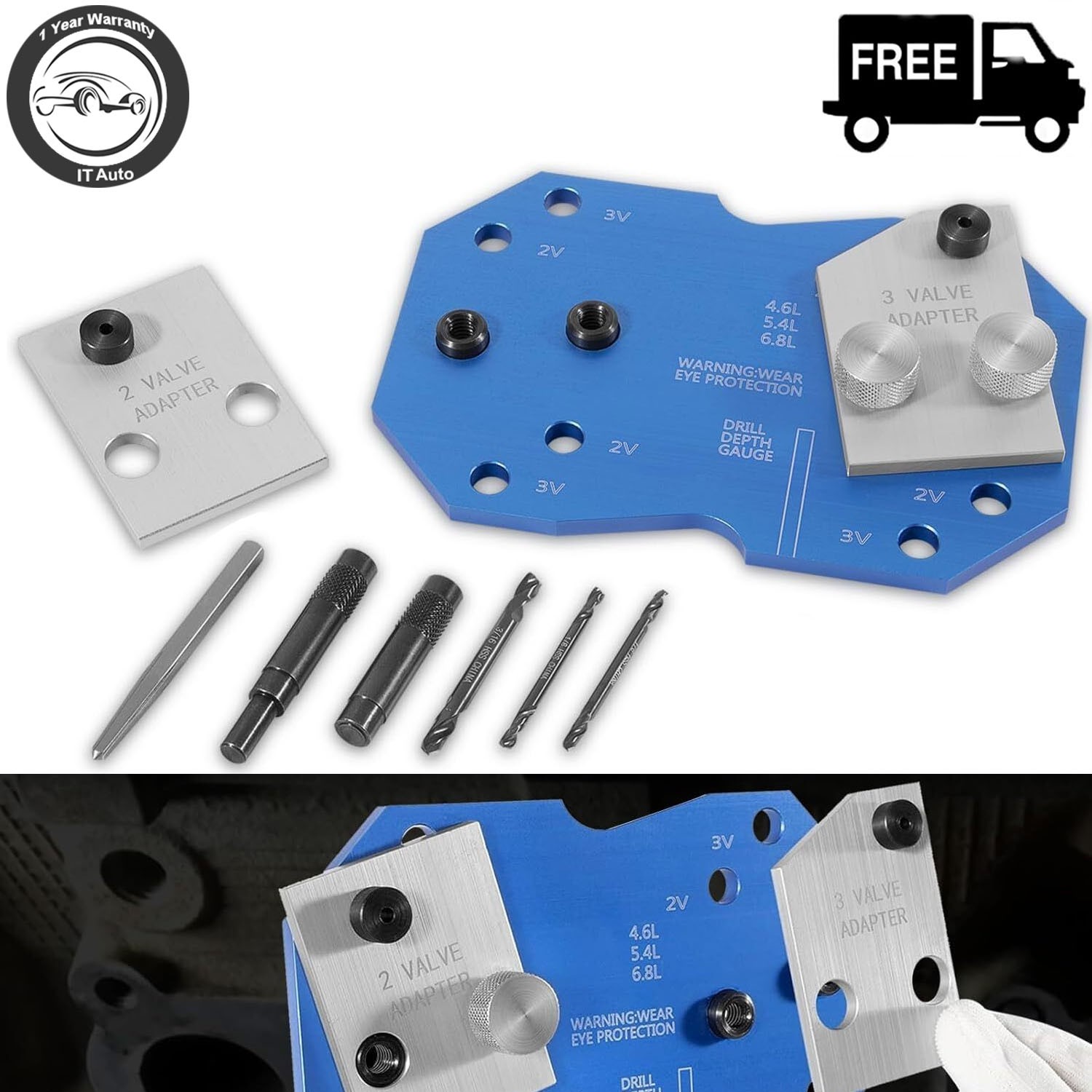 68500 Manifold Drill Template for Ford 2V & 3V 4.6L 5.4L 6.8L V10 Exhaust Tool
