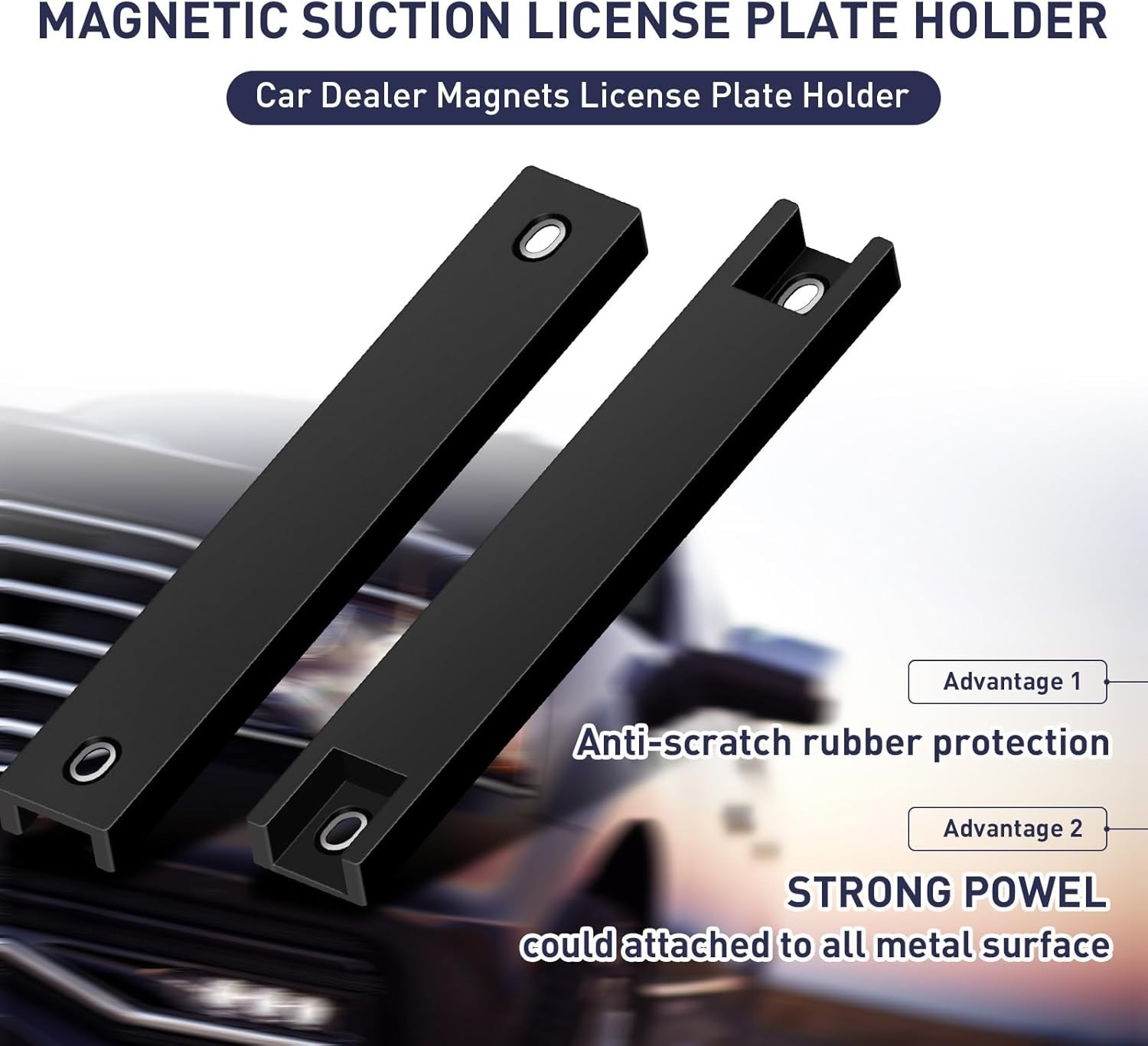 2 Pack Magnetic License Plate Holder，Temp Tag Holder for Car Dealer License P…