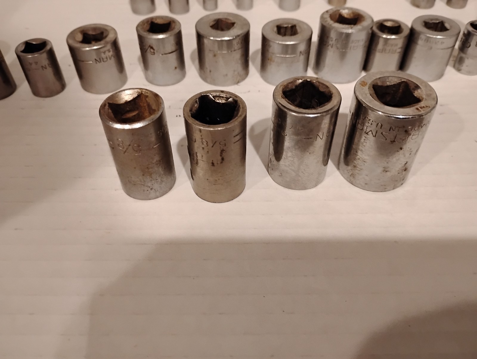 Craftsman USA lot of Sockets 27pcs 1/4,3/8,1/2″ drive and sizes Made in the USA