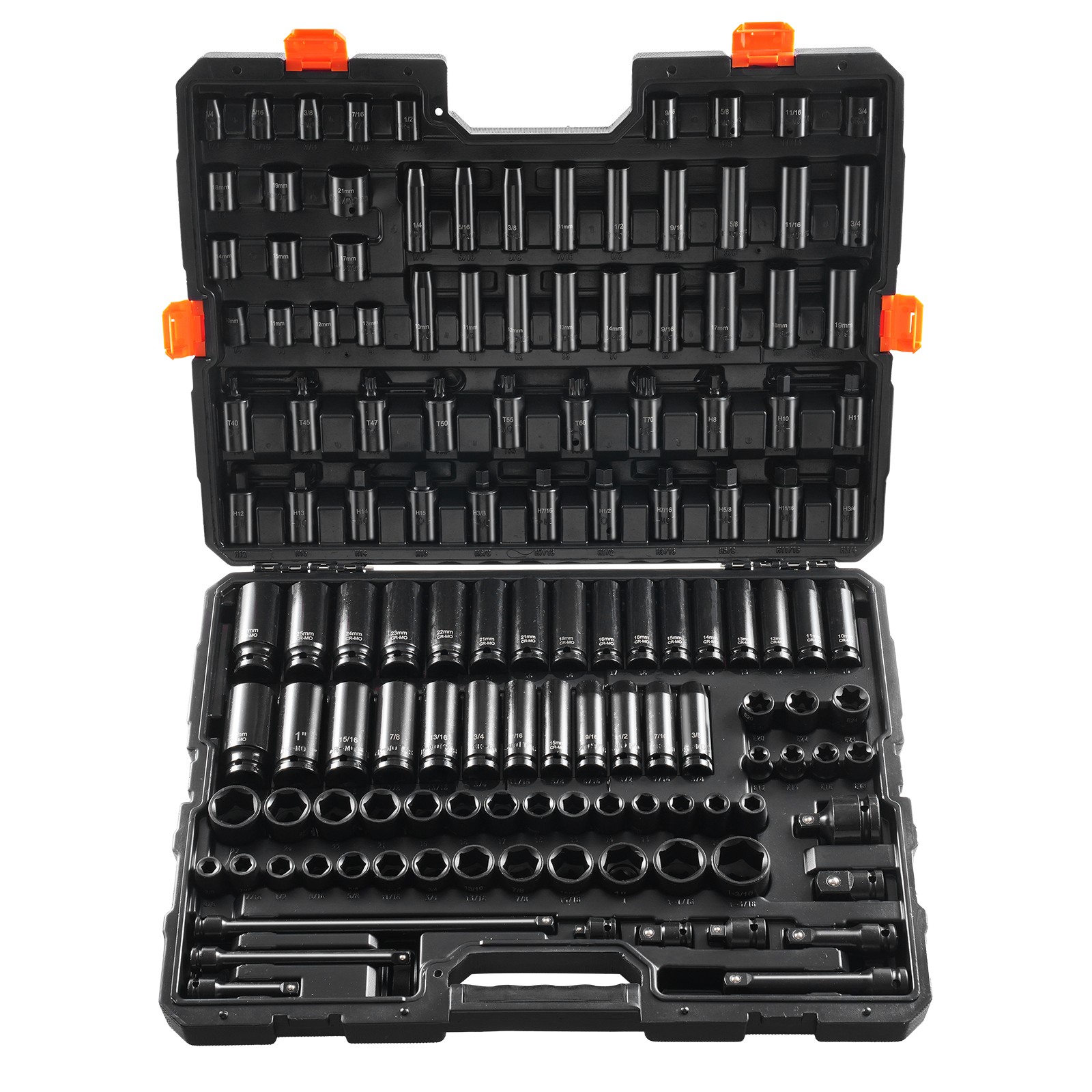 VEVOR Impact Sockets Set 130PCS 6-Point 3/8″ & 1/2″ Drive Bit Ratchet Tool Kit
