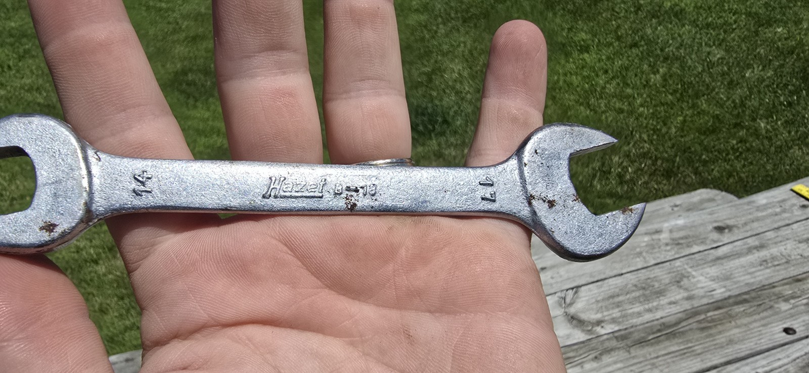 Vintage Hazet B-18 Spanner Wrench Open End 14mm 17mm Porsche German BMW