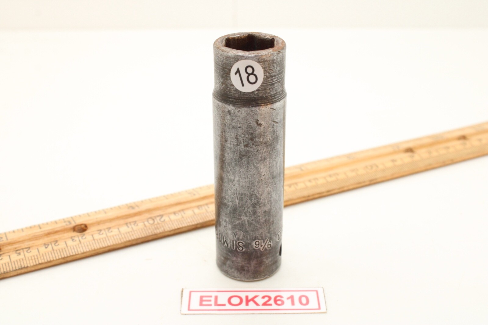 Snap-On Tools SIM180 1/2″ Drive 6 Point SAE 9/16″ Deep Impact Socket USA