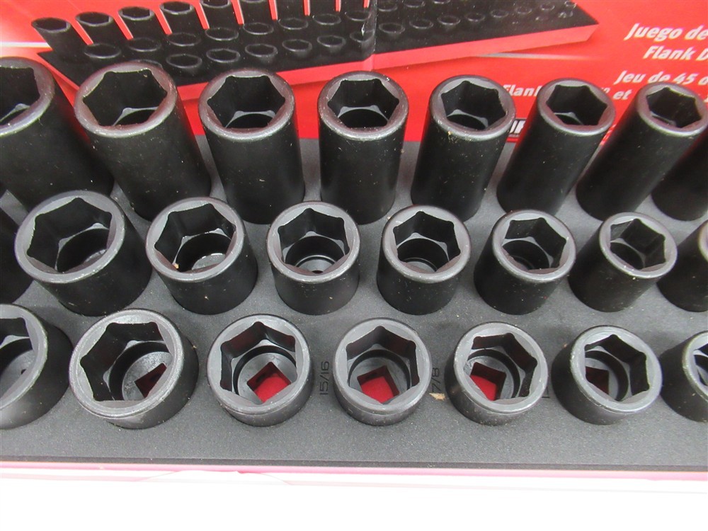 Snap-on 345SIMYFR, 3/8″ to 1-1/4″ Shallow, Semi-Deep, Deep, 1/2″ Drive 6Pt, 45pc