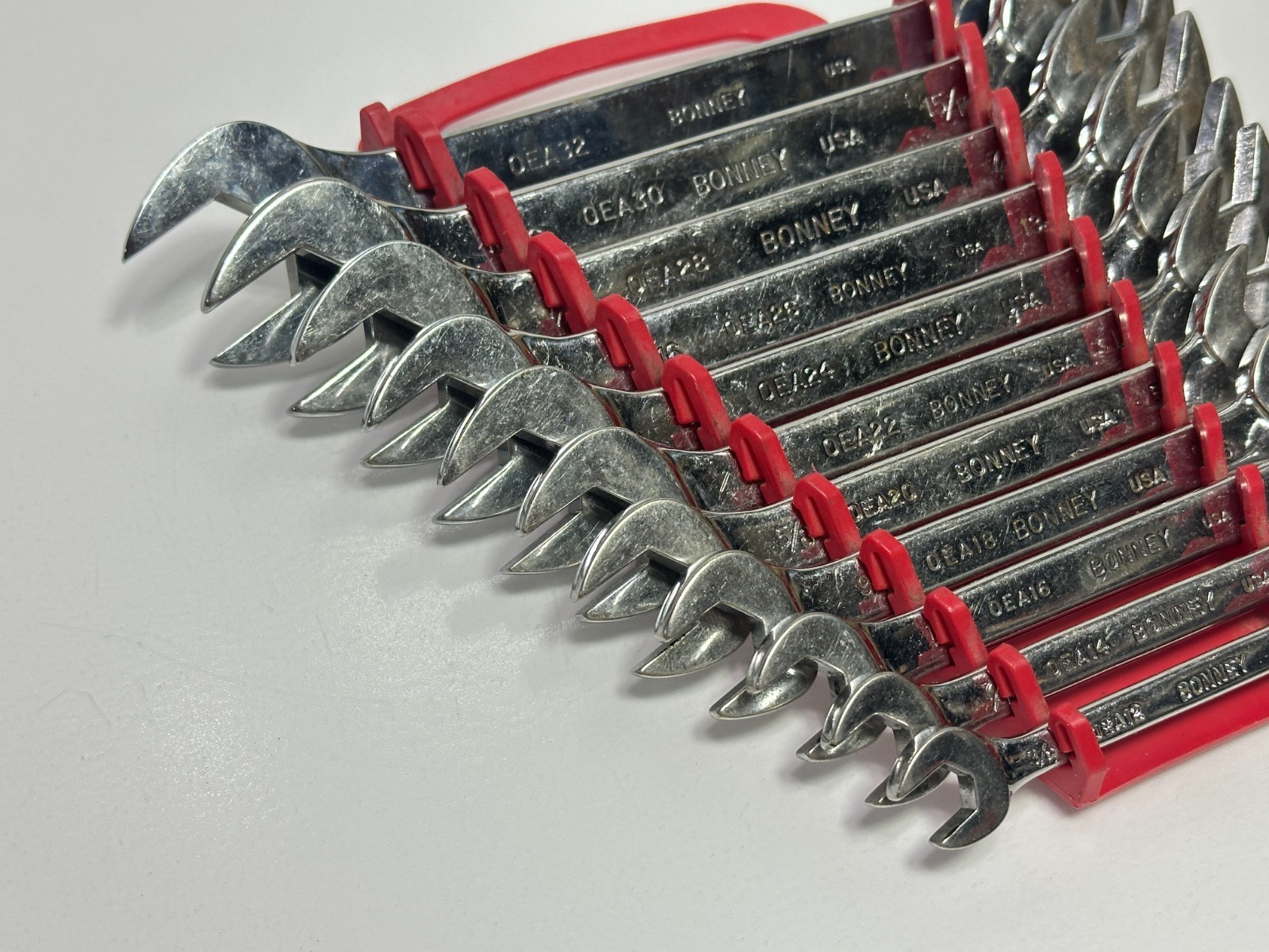 🇺🇸 Bonney Tools USA B80748 11pc SAE 3/8″-1″ Four Way Angle Open-End Wrench Set