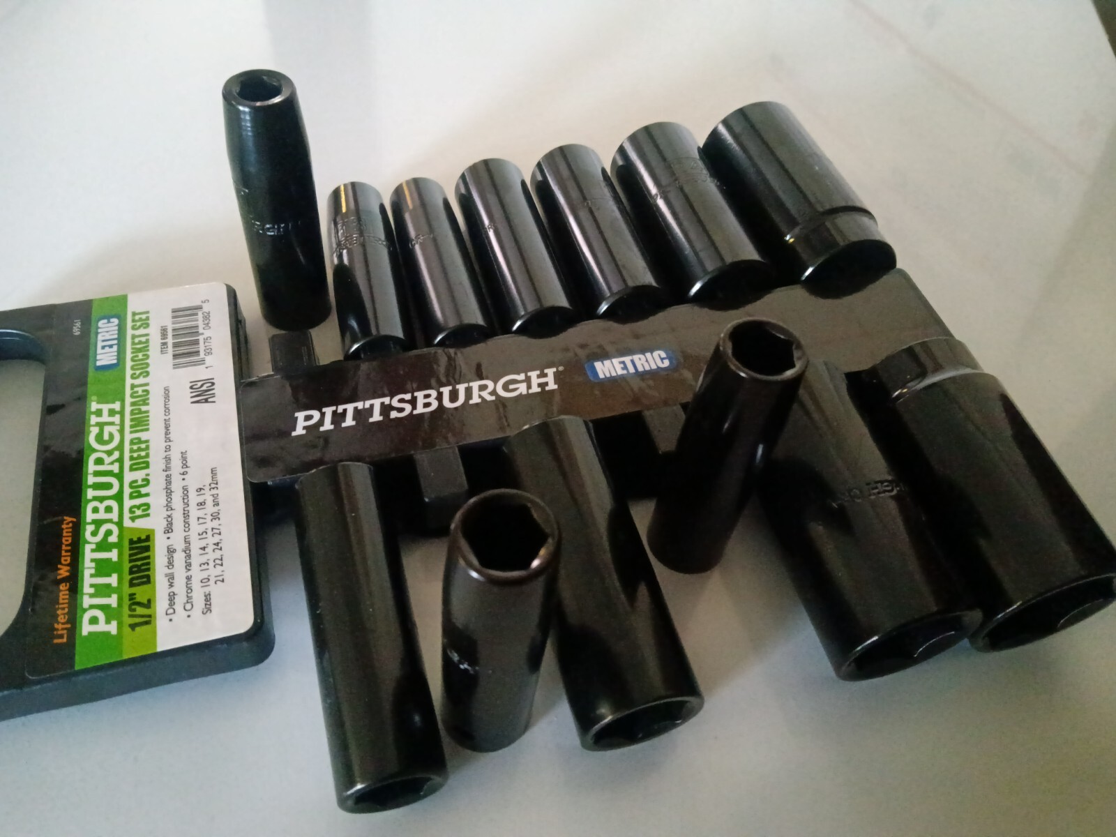 1/2 In. Drive Impact Deep Sockets (6 Point, Metric Only, Pittsburgh)