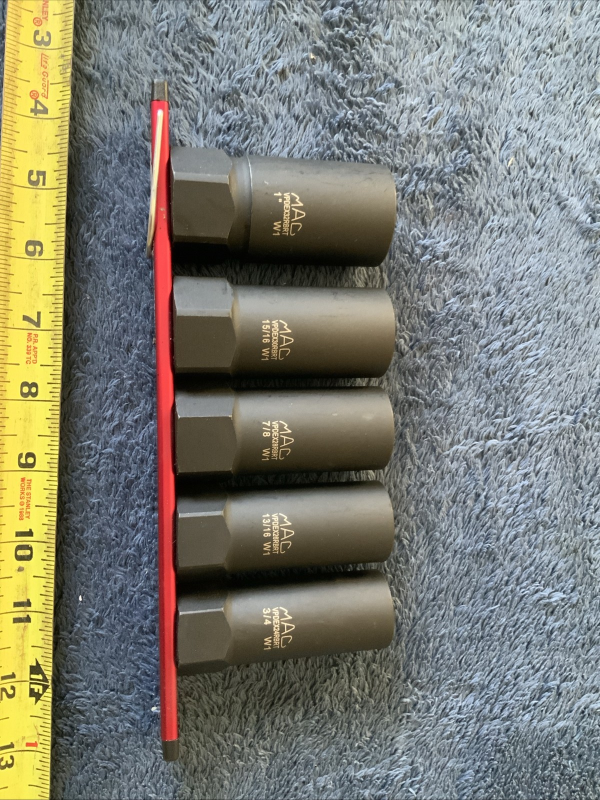 Mac Tools 5pc 1/2” Drive R.B.R.T. Sae Deep Extractor Socket Set…..see Pics…