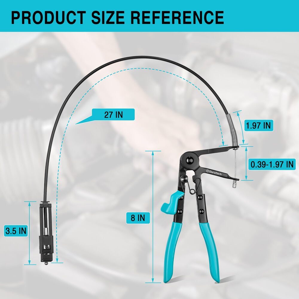DURATECH 27inch Flexible Hose Clamp Plier Long Reach Radiator Hose Clamp Removal