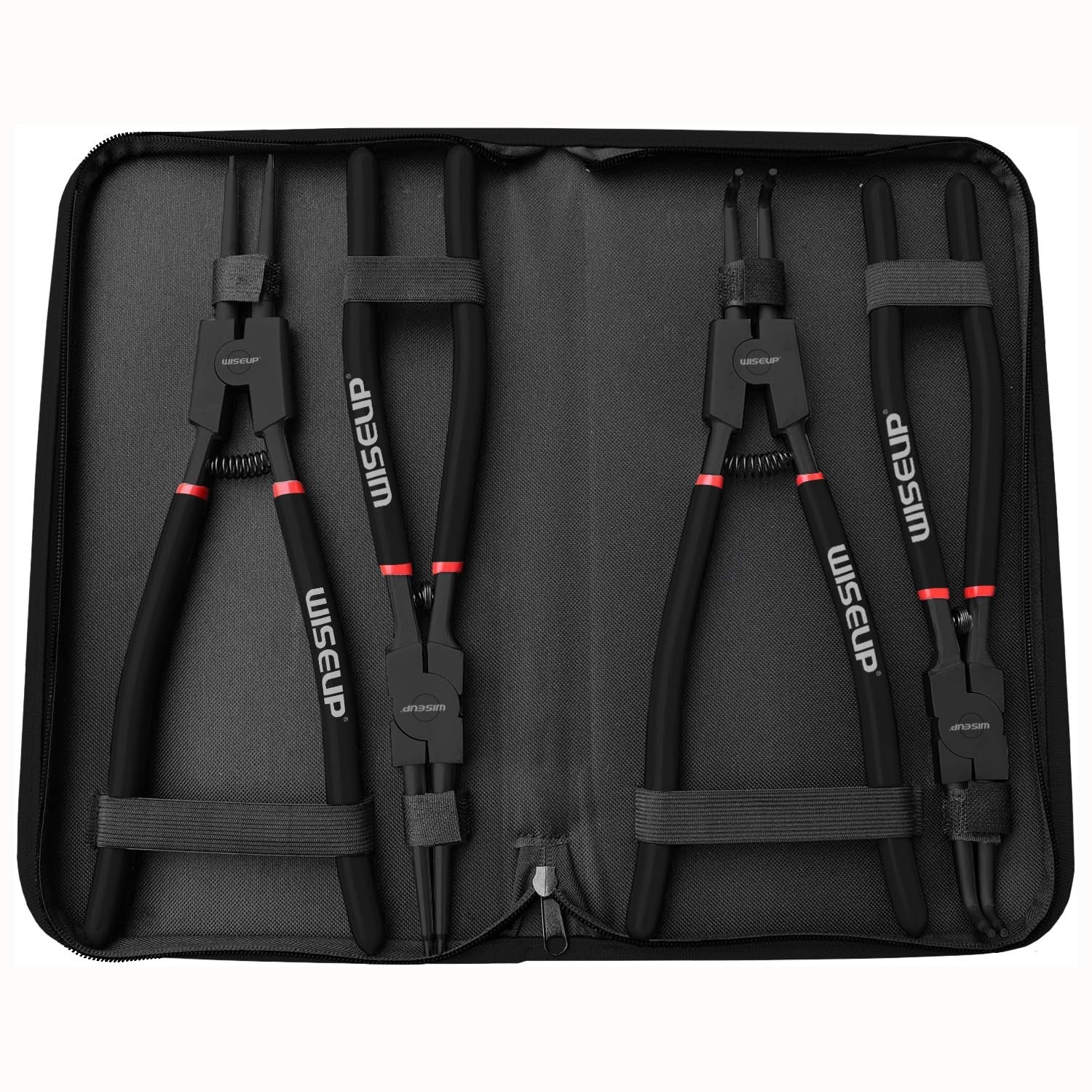 Heavy Duty Snap Ring Pliers Set 4PCS – 13″ Internal/External Circlip Kit, C-Clip