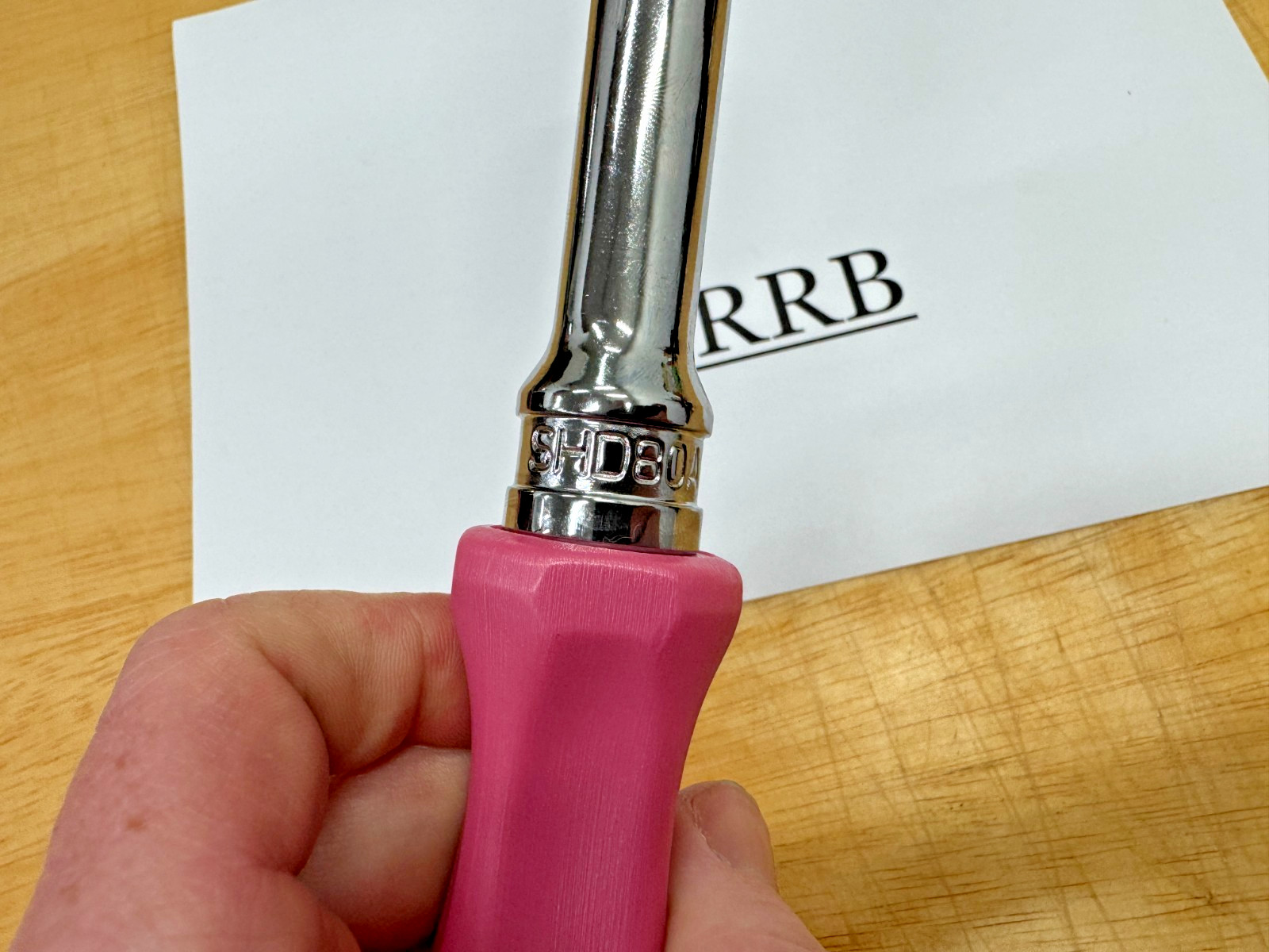 Snap-on Tools USA PEARL PINK 1/2″ Drive Hard Grip Ratchet SHD80APP RARE NOS
