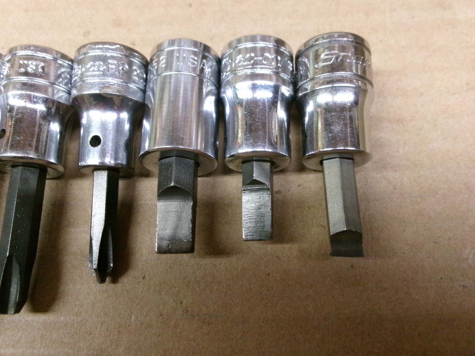 Snap On USA 3/8″ drive 10-Piece Phillips and Flat Tip Socket Set / Lot