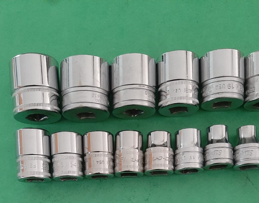 Snap-on Tools Metric 6pt Point 3/8″ Drive Chrome Shallow Socket Set 6mm to 22mm