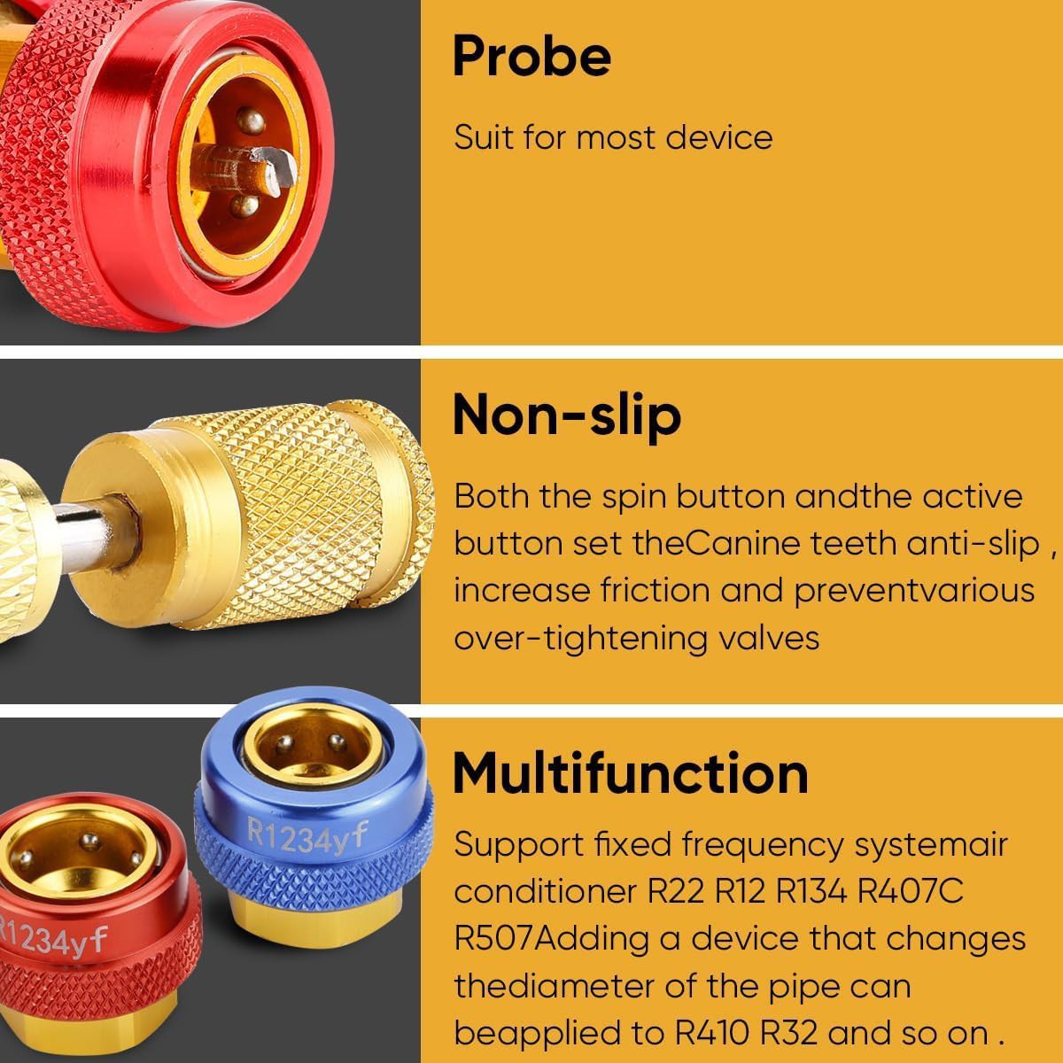 Car A/C R134A System Valve Core Quick Remover Installer Tools High Low Pressure