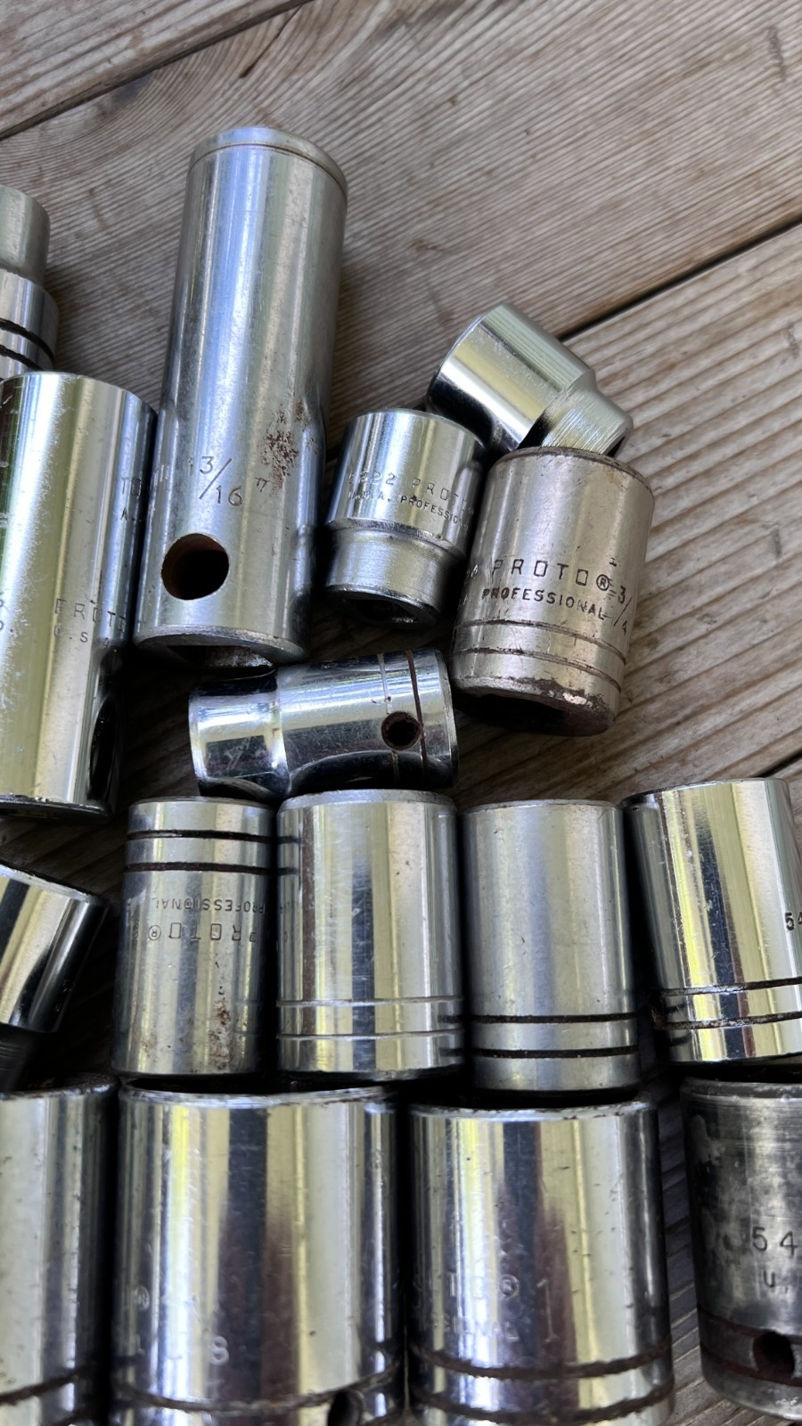 PROTO sockets lot of 22 various sizes 3/8 & 1/2 drive 6 & 12 point