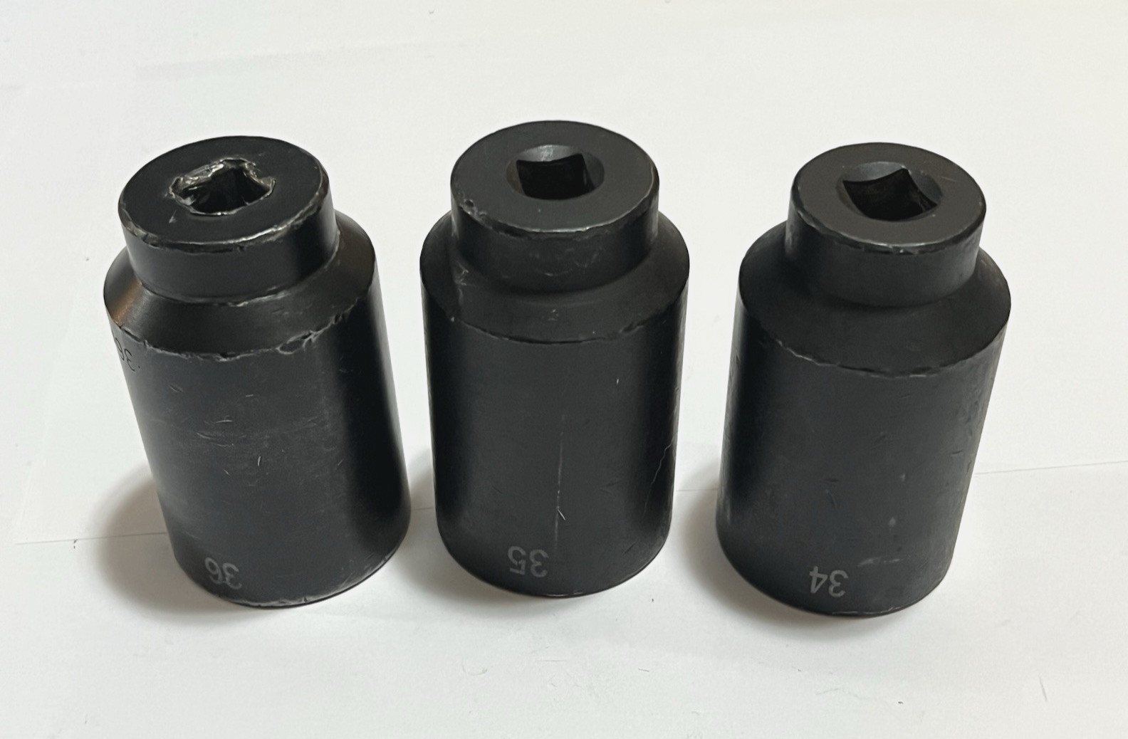 SK Tools 1/2 Drive x 34mm 35mm 36mm Metric Deep 6-Pt Impact Socket Set 3 pc USA