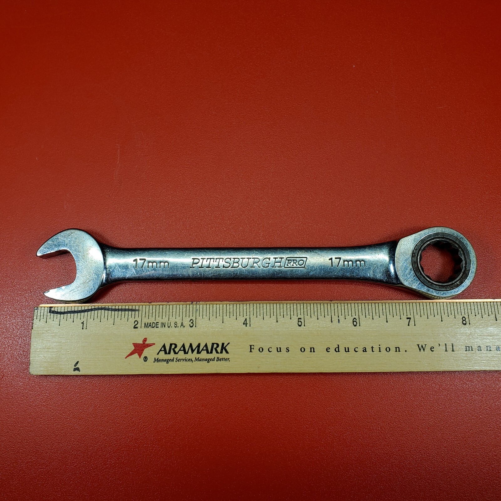 Pittsburg Pro 17mm 12 Point Ratcheting Combination Wrench