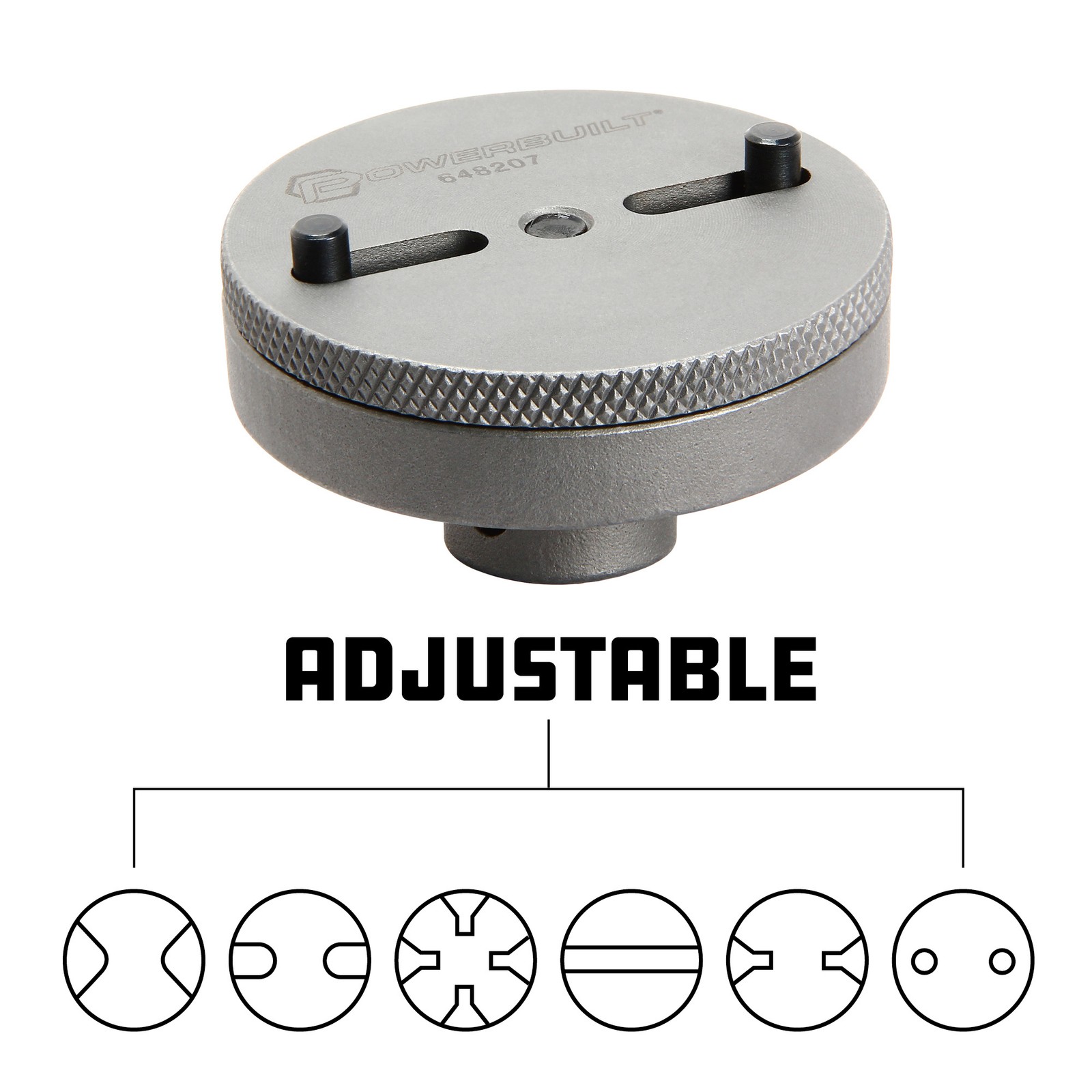 Powerbuilt Universal 2 Pin Adjustable Disc Brake Pad Caliper Piston Tool