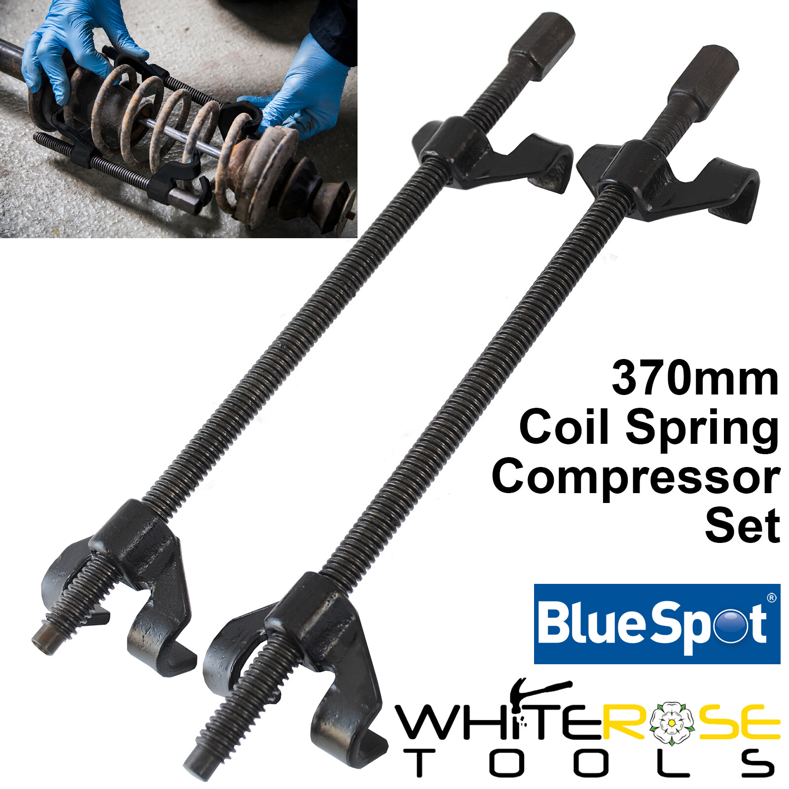 BlueSpot Coil Spring Compressor 370mm Set 2pc Heavy Duty Suspension Clamps Car