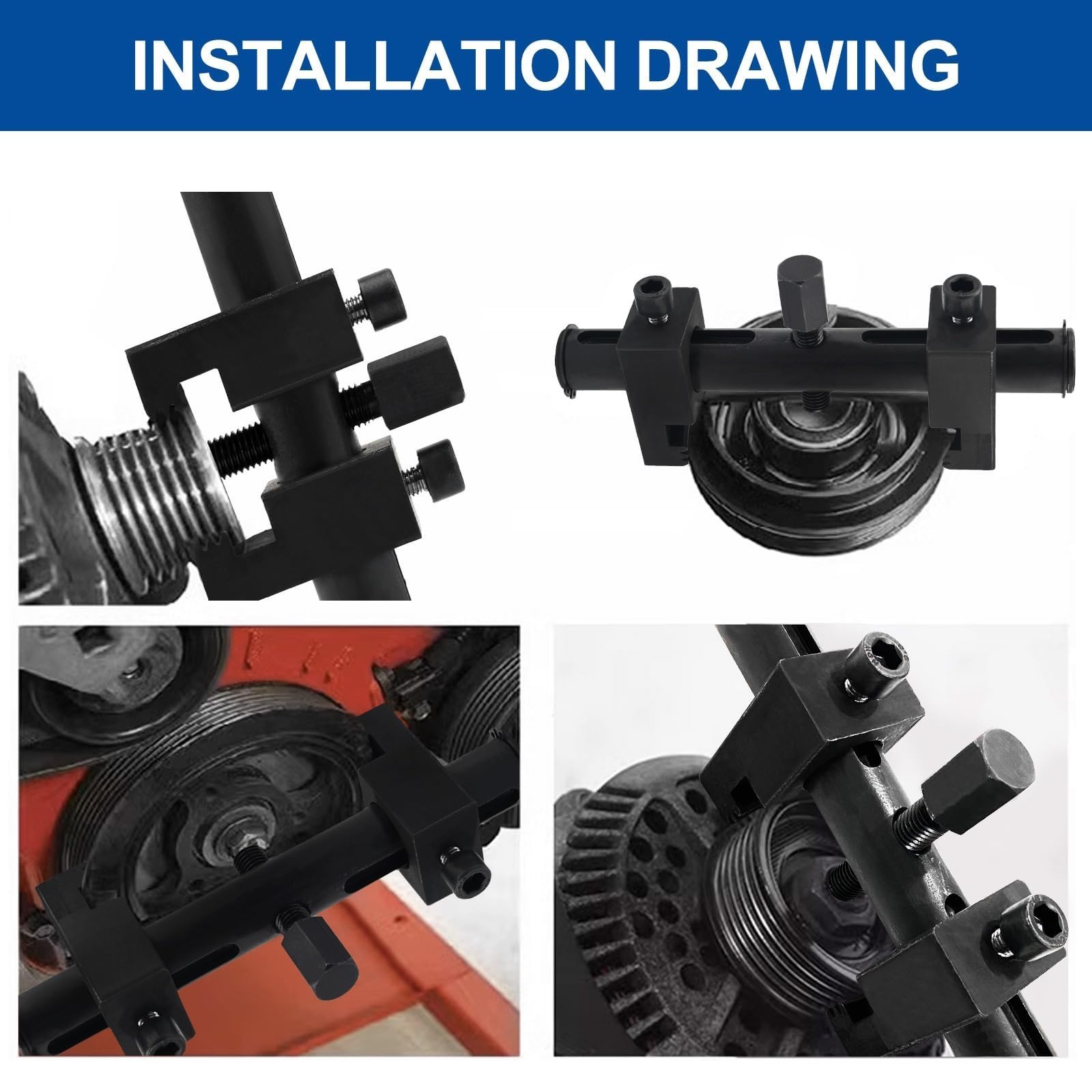 Heavy-Duty Adjustable Crankshaft Pulley Puller Tool – Easy Extraction & Installa