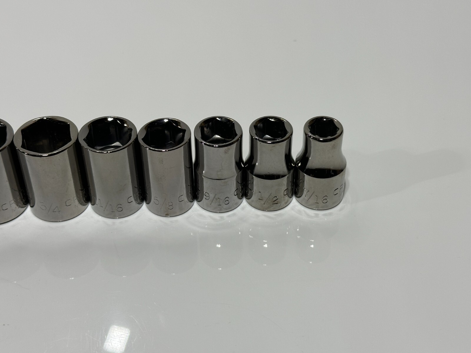 Craftsman USA (NOS) 10pc SAE 7/16″ – 1″ Shallow Socket Set – 1/2″ Drive, 6 Point