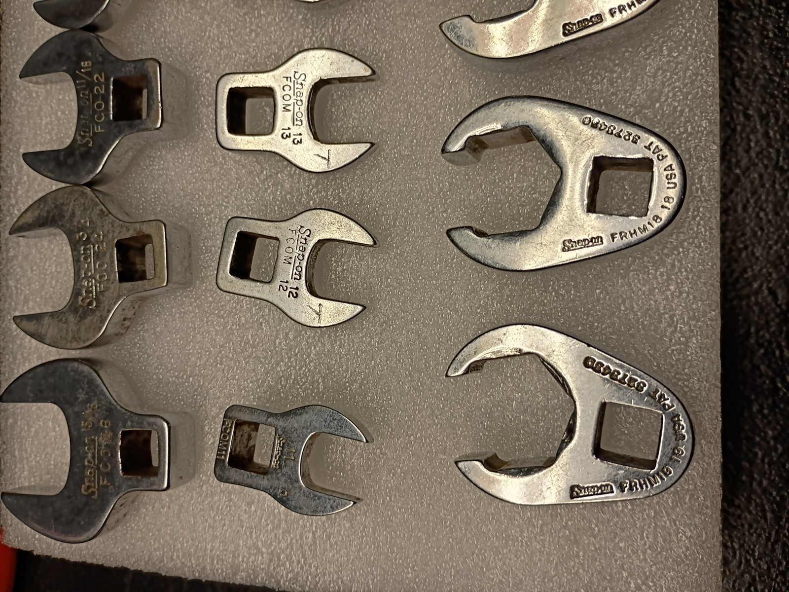 Snap on 3/8″ Drive Crowfoot wrench set of 11 mixed set of 7 Metric & 4 SAE