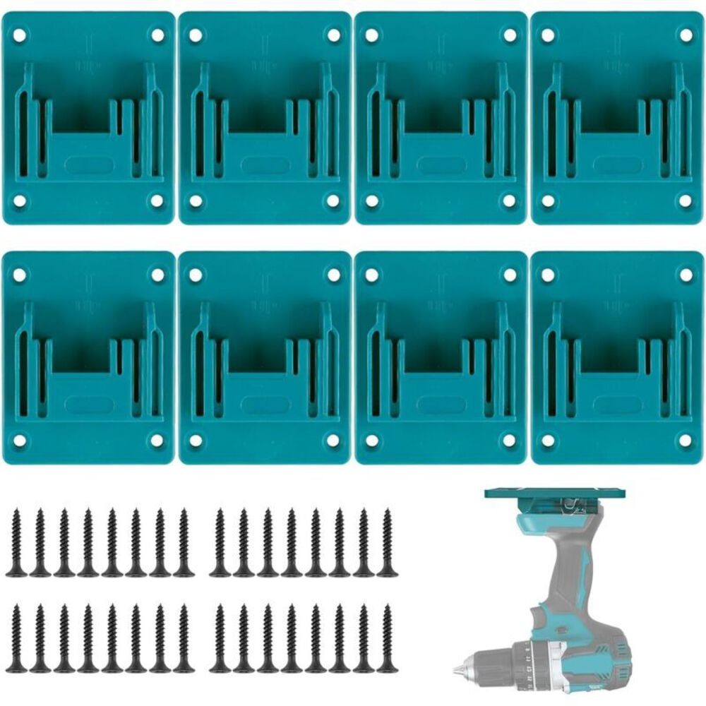 8x Wall Mount Tool Holders for Makita 18V Cordless Drill Storage Blue