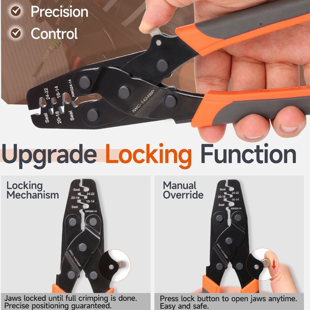 Lockable Crimping Pliers For Waterproof Sealing Connector With Material
