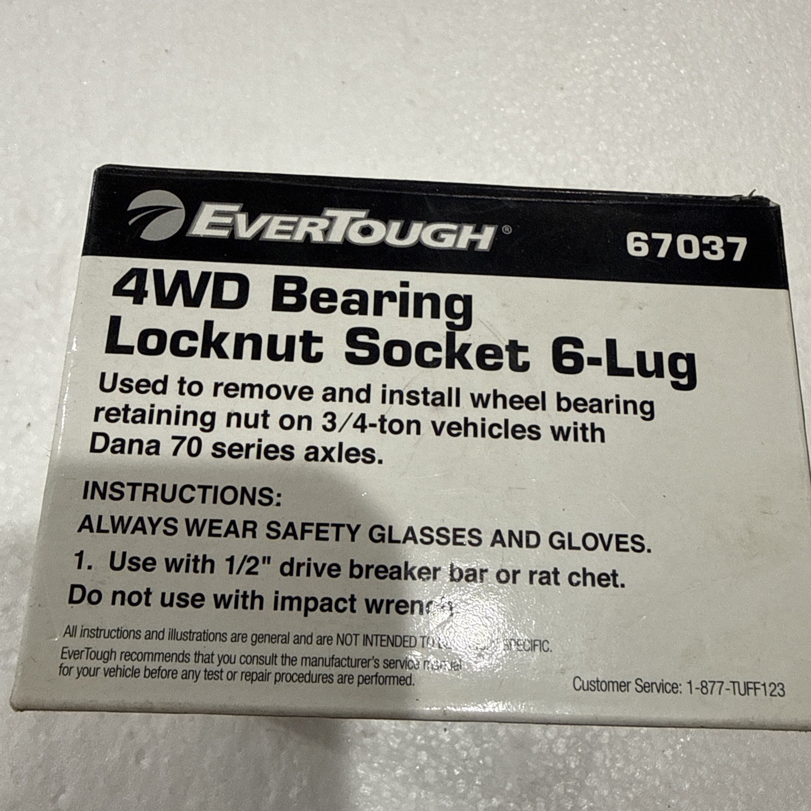 EverTough 67037 4wd Bearing Locknut Socket 6-Lug Dana 70