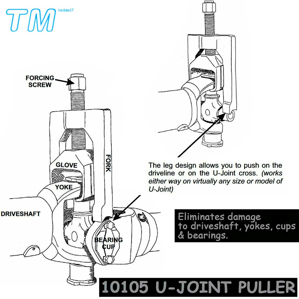 10105 Heavy Duty Universal Joint Puller Press Removal U-Joint Tool Class 1-3