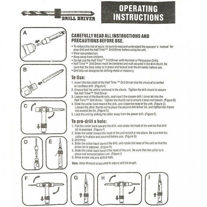 20pcs/Box Half Time Drill Driver Multi Function Screwdriver Tool Screw Power F