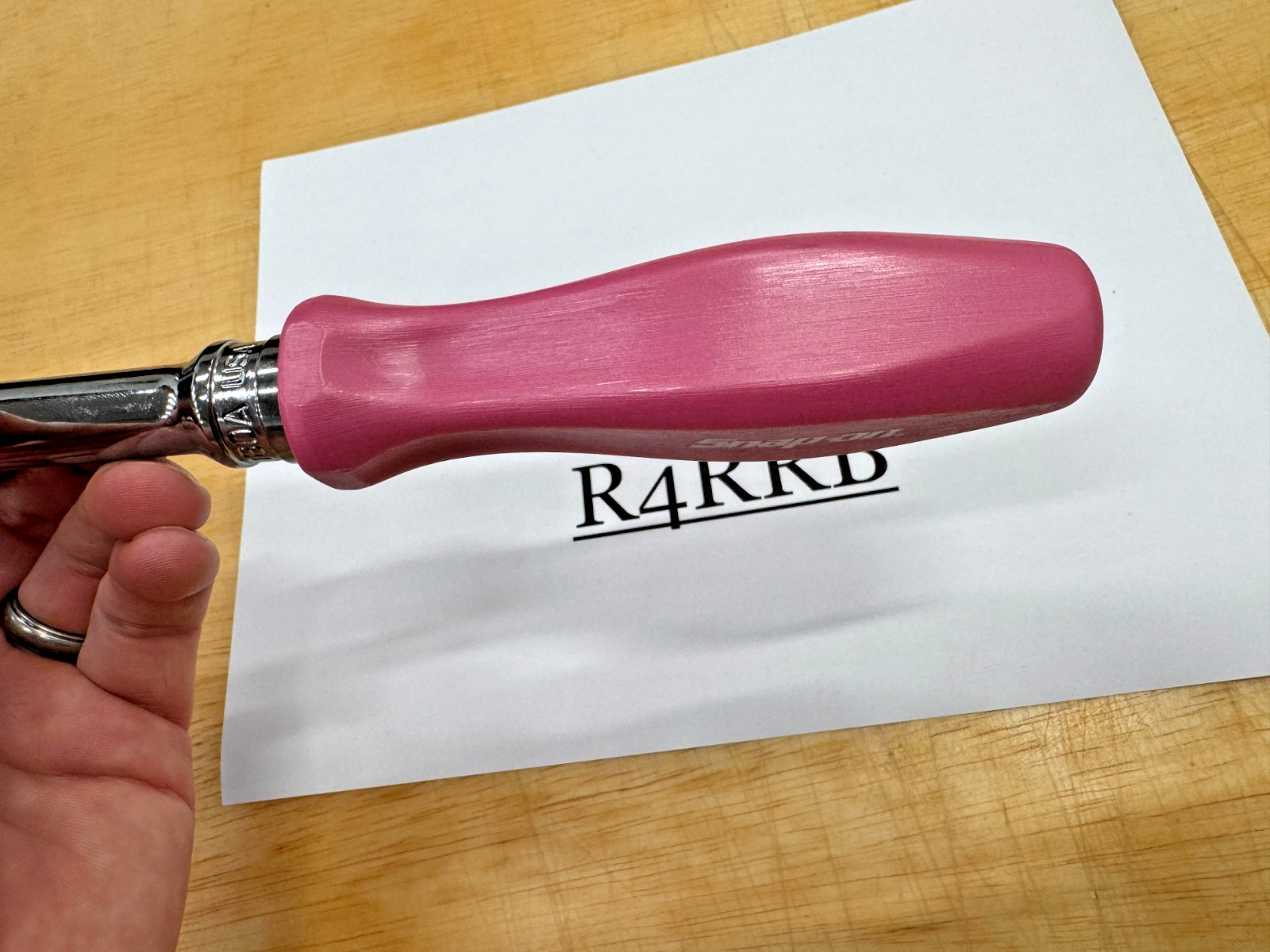 Snap-on Tools USA PEARL PINK 1/2″ Drive Hard Grip Ratchet SHD80APP RARE NOS