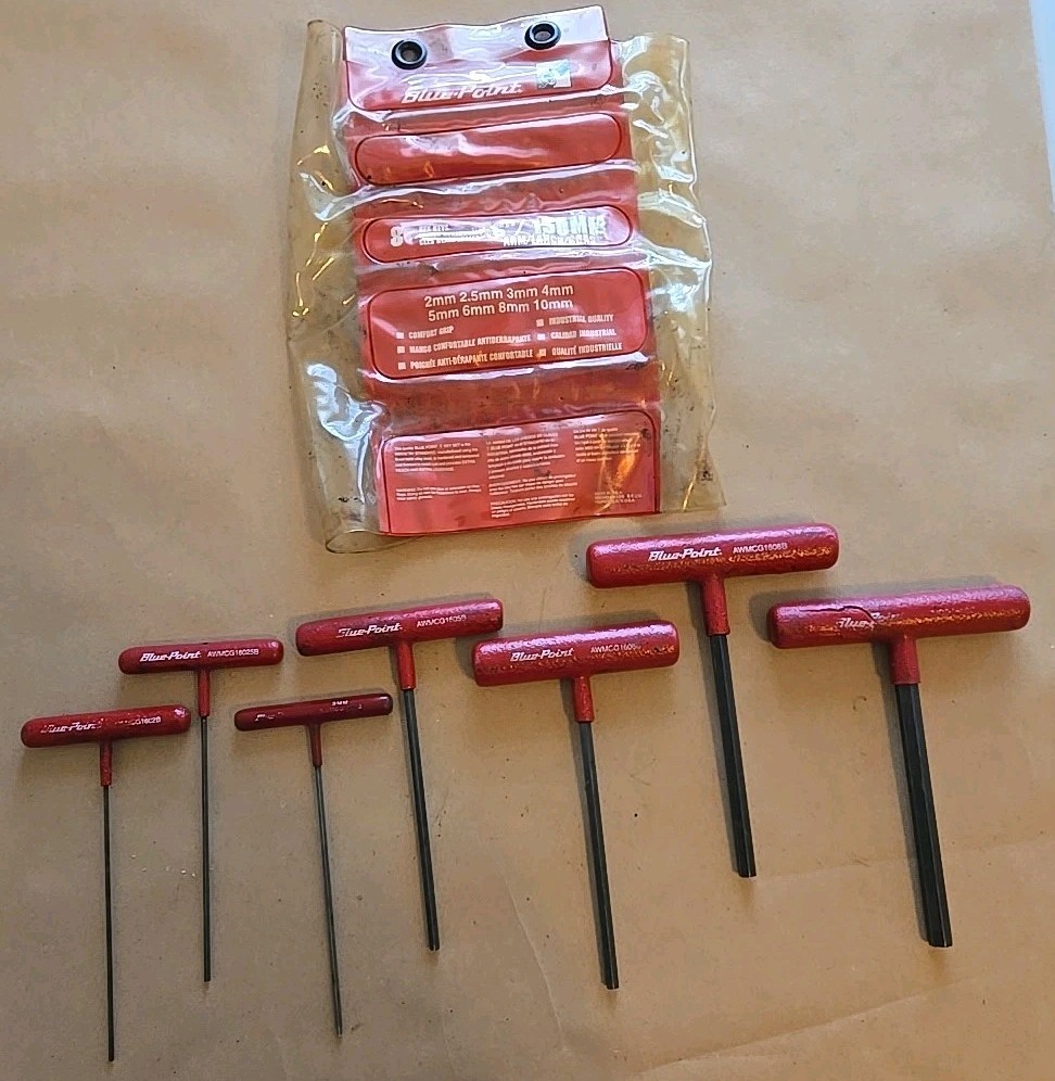 BluePoint 2MM,2.5MM,3MM,5MM,6MM,8MM,10MM Metric T Hex Key Driver Set MISSING 4MM