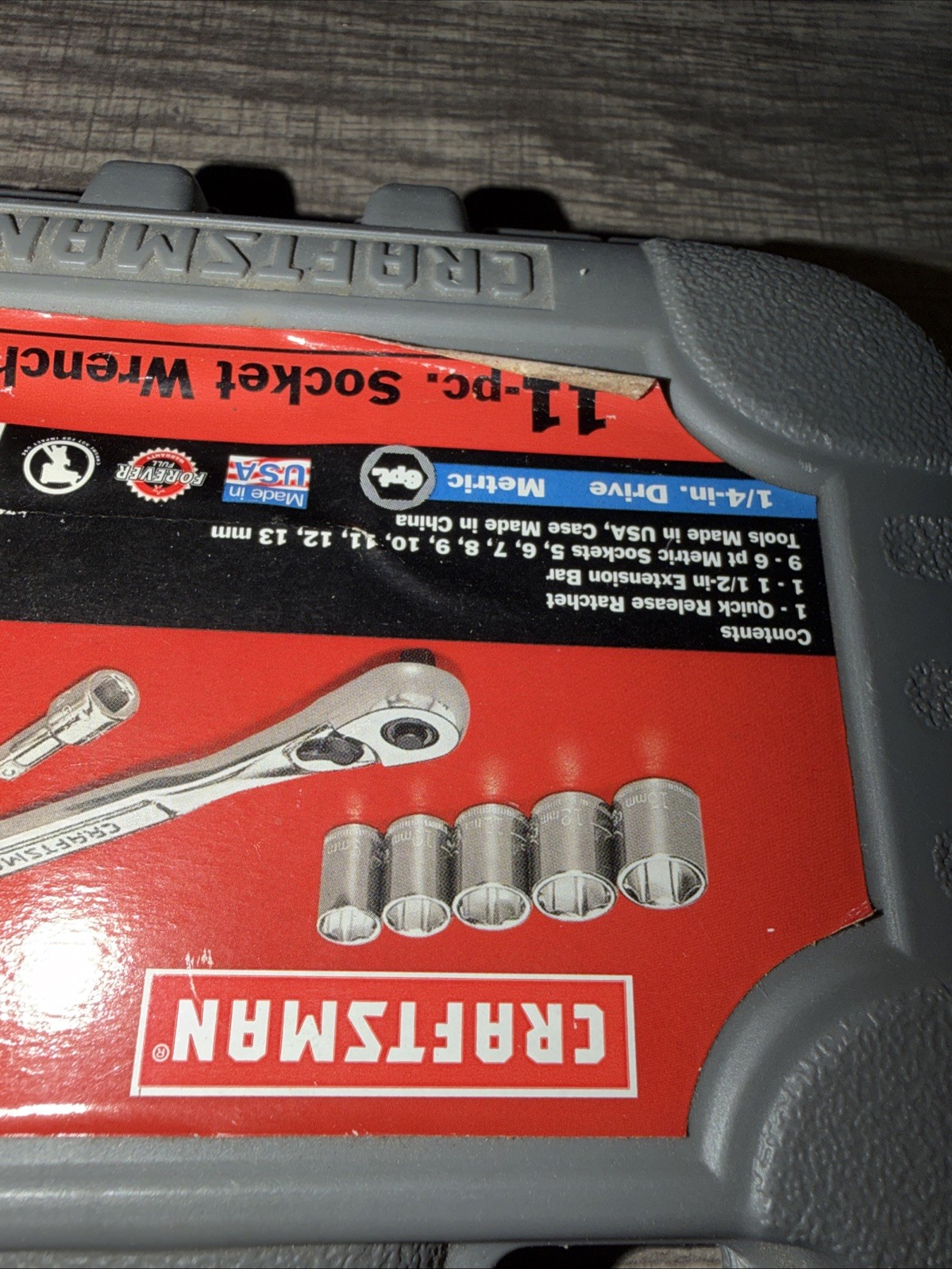 Sears Craftsman 11pc Metric 1/4″ Drive Socket Wrench Set 34861 USA 5-13mm