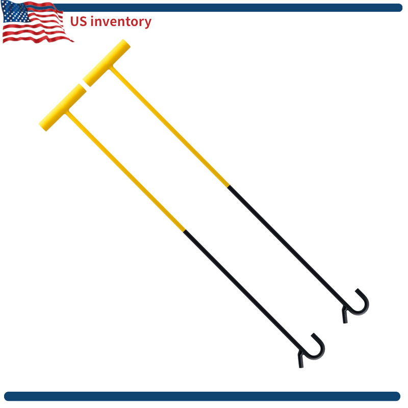 5th Wheel Pin Puller, 2 Pack, 32 Solid Steel Chrome Plated w/Hook, Yellow Black