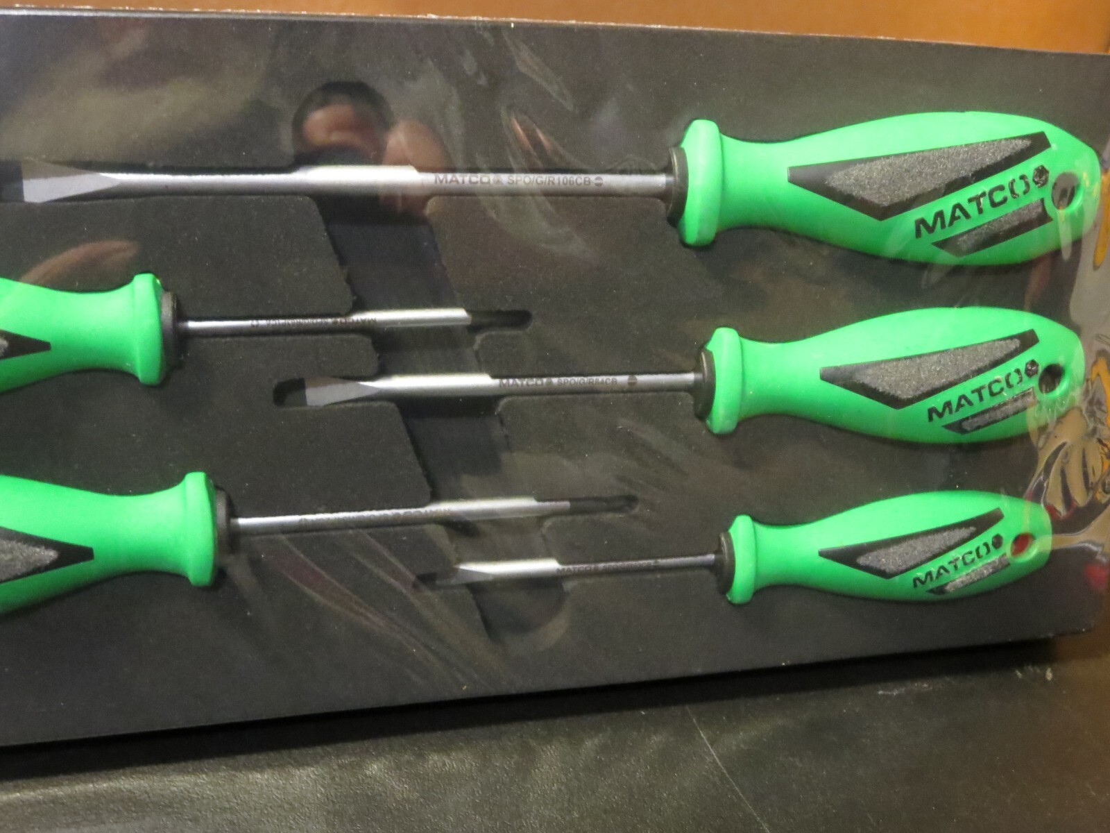 Matco 5pc. Screwdriver Set SSPCG5CA Green with form fit tray , New