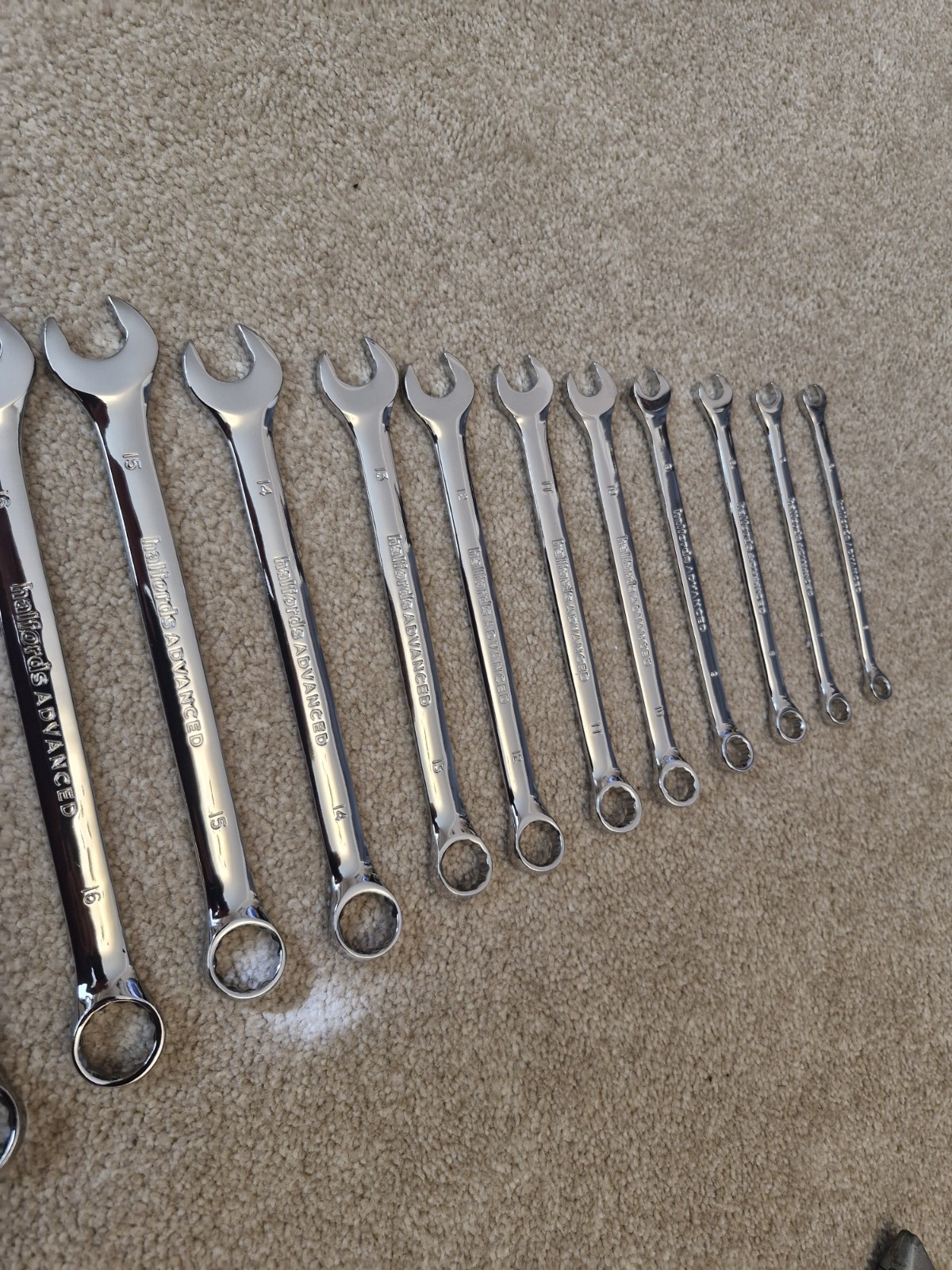 Set of 14 Hafords Advanced Spanners Metric NON-Ratchet combination -19mm