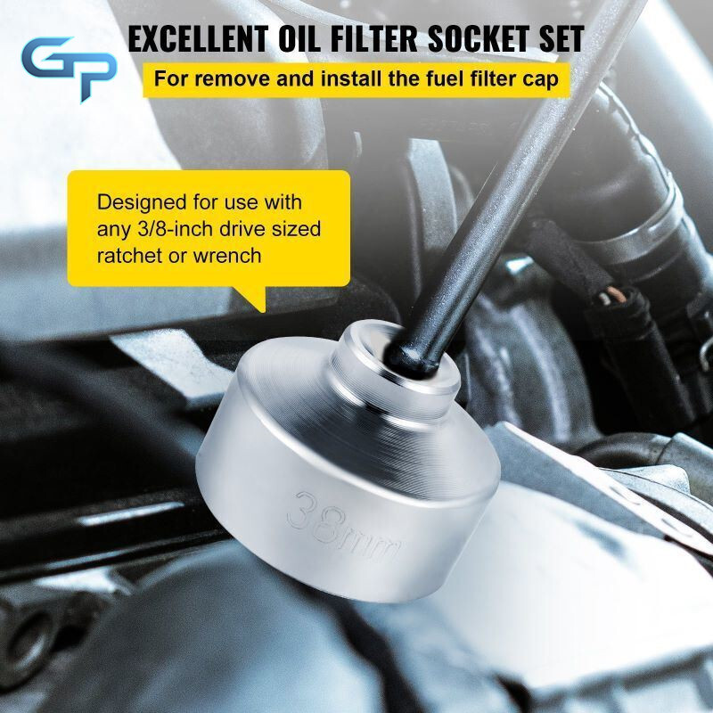 7PCS Oil Filter Socket Set Cup Socket Tool Set Cap Wrench 24 27 29 30 32 36 38mm