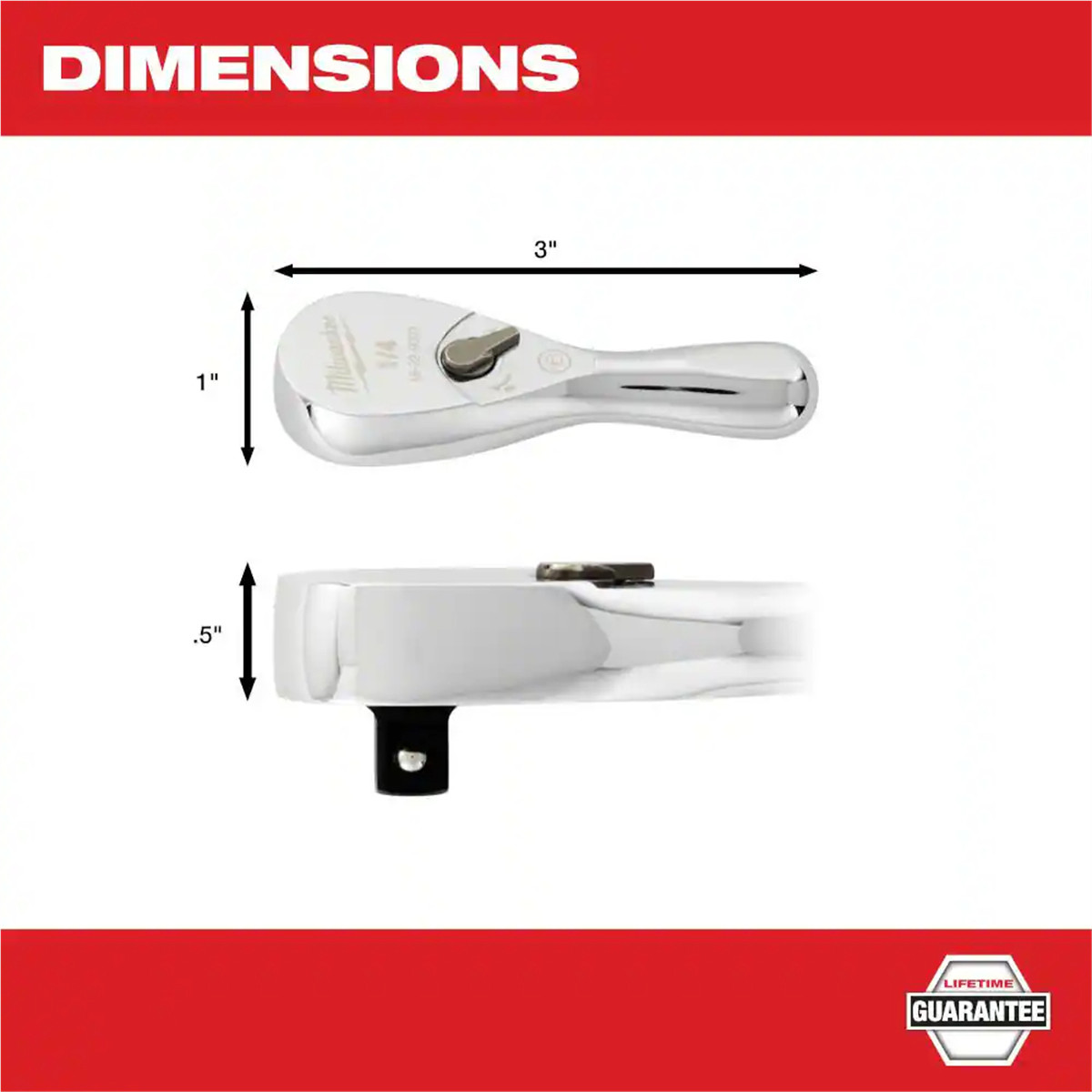 Milwaukee Tool 1/4&rdquo; Drive 3&rdquo; Ratchet