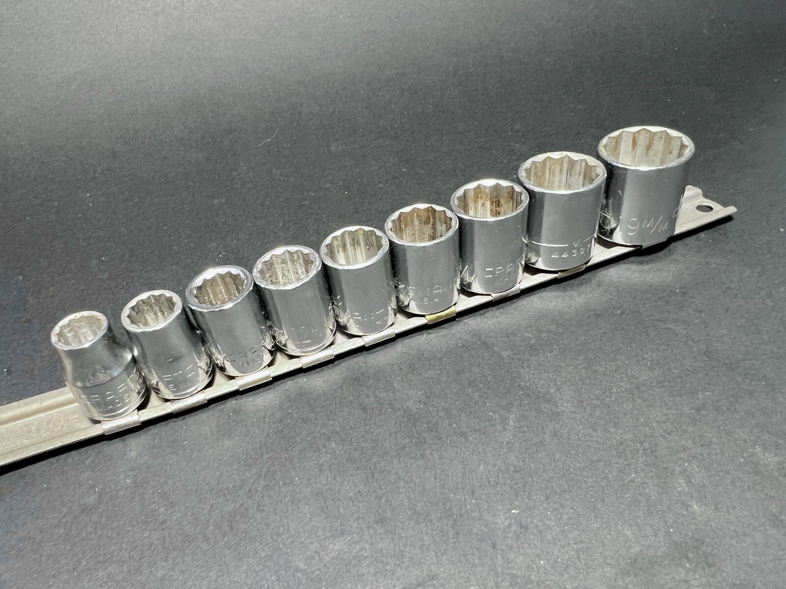 Craftsman Vintage Metric mm 12-Point Socket Set lot of 9 -V-