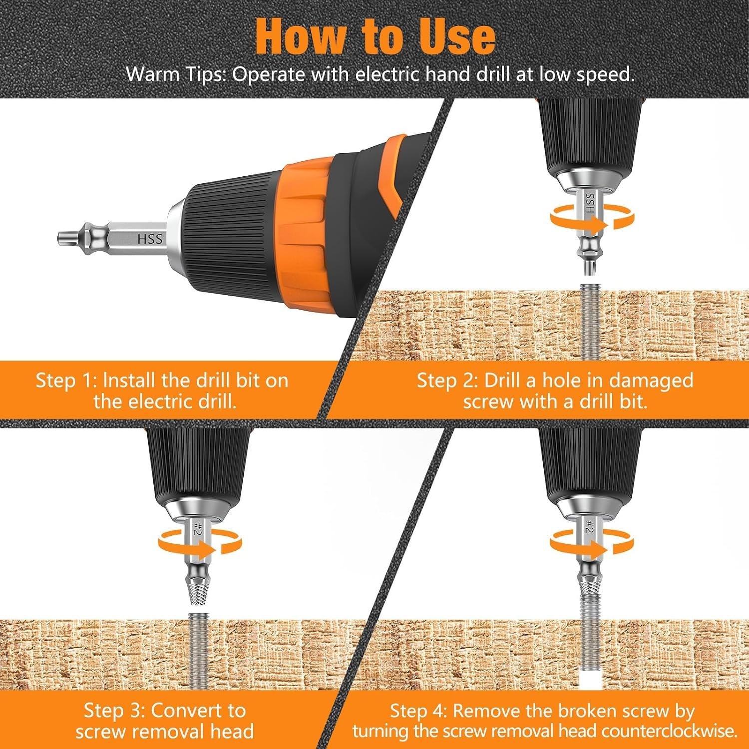 Compact 6 PCS Extractor Tool Set – High-Speed Steel Remover for Damaged Screws