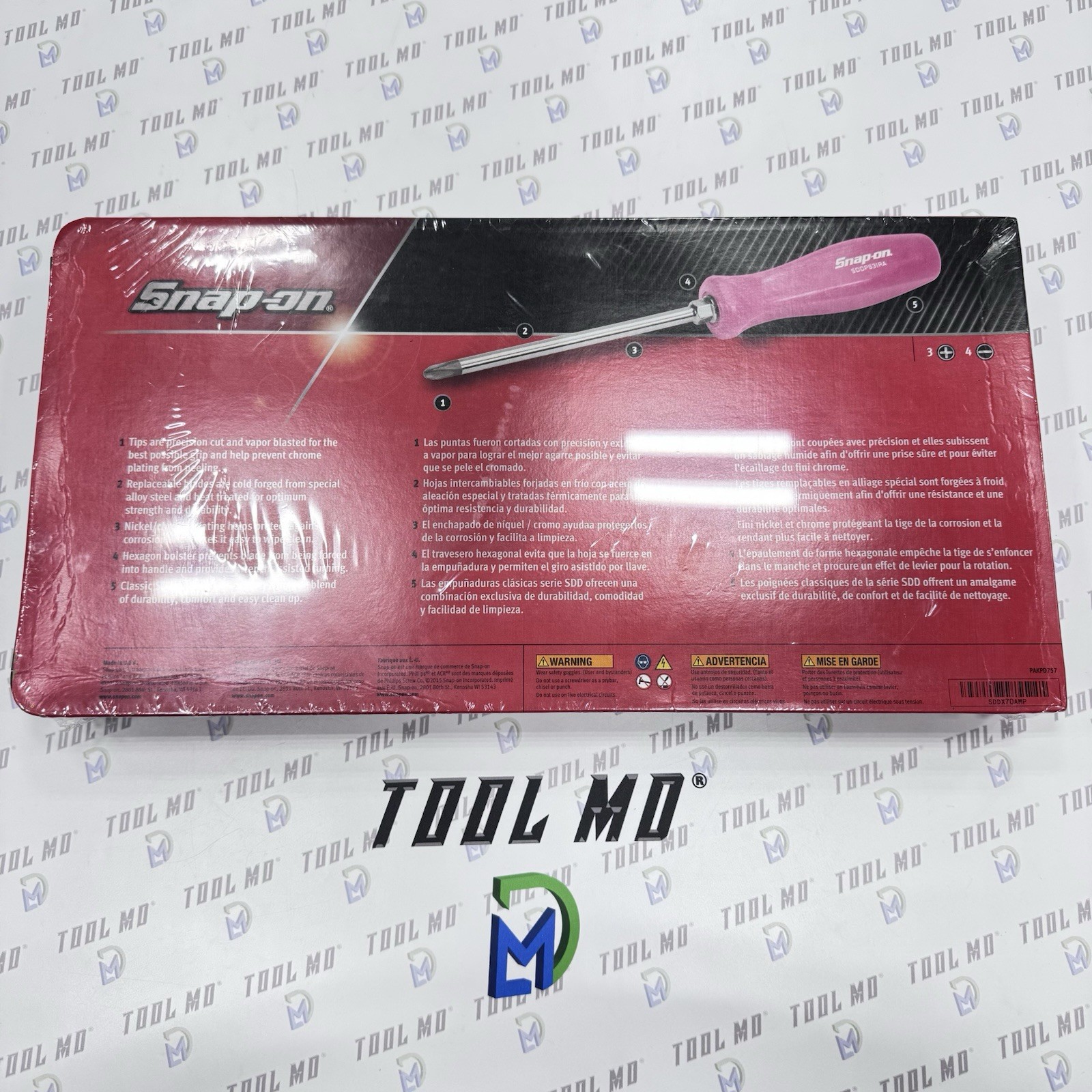 Snap-on Tools USA RARE 7pc CLASSIC PINK Hard Grip Screwdriver Set SDDX70AMP