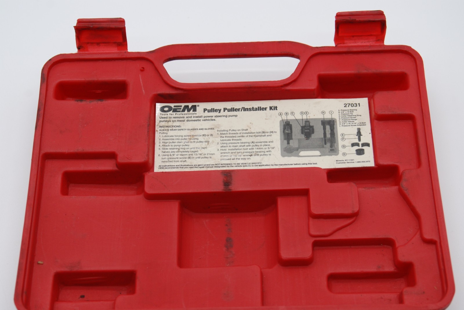 OEM TOOLS 27031 Power Steering Pump Pulley Puller/Installer Kit
