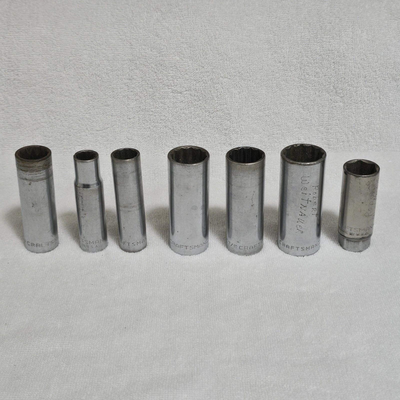 VTG Craftsman USA 1/2″ Drive Deep Socket Set 6pc 1/2-1″ + 13/16 Spark Plug