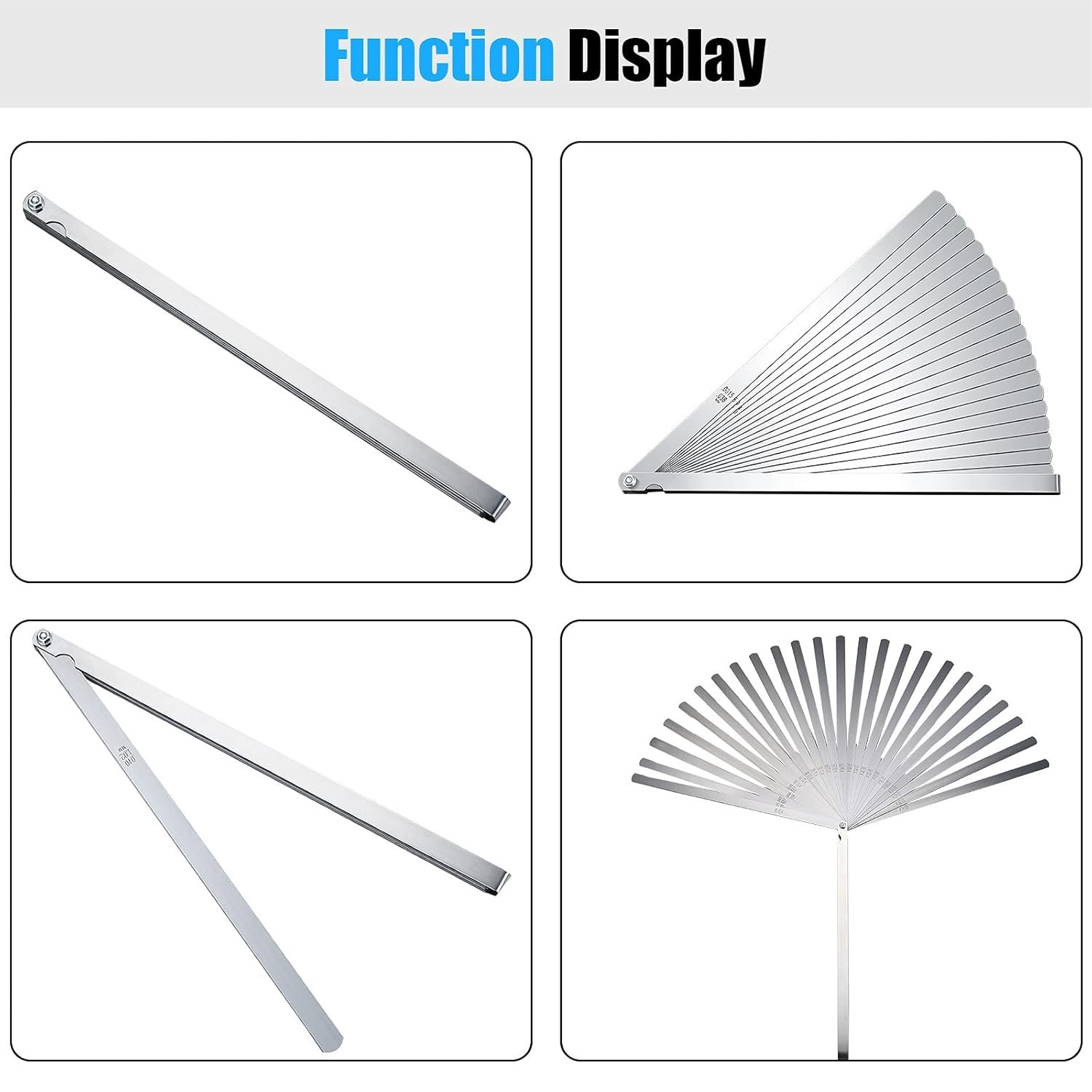 25 Blades Steel Feeler Gauge Tapered Feeler Gauge Set Stainless Steel Dual Ma…