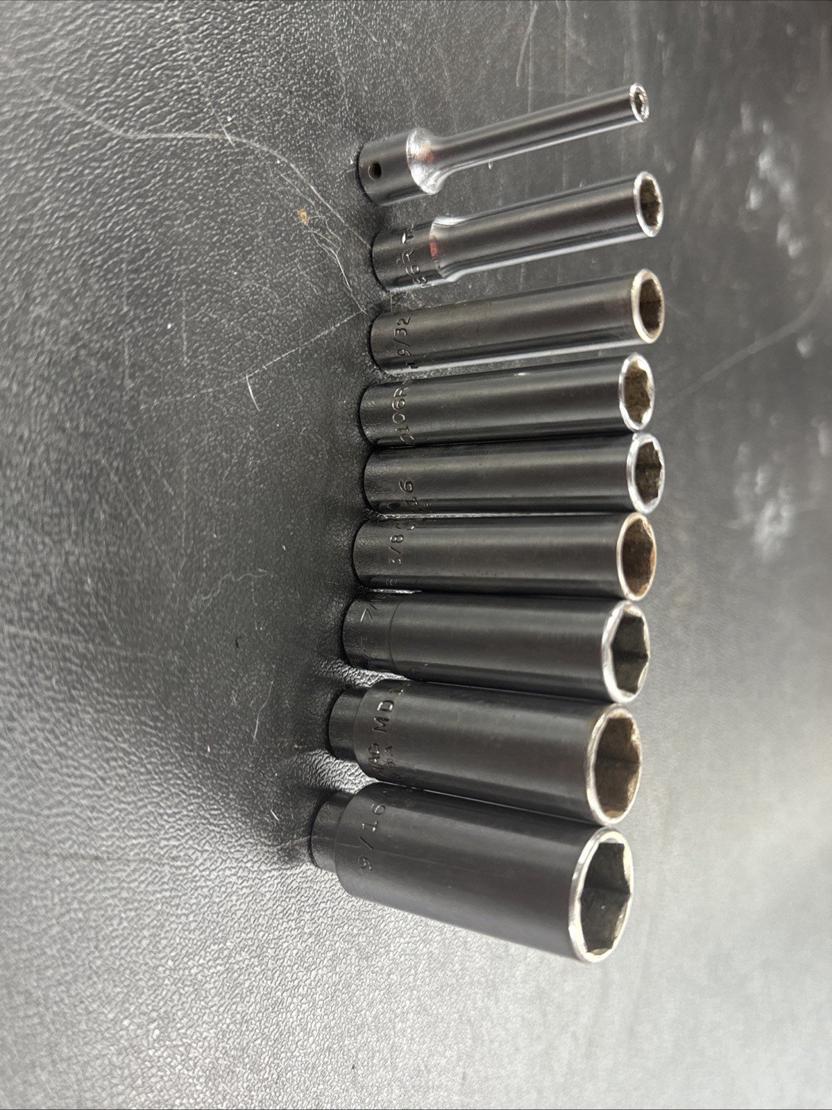 MAC Tools Socket Set 1/8To 9/16 Deep Well Set 9pc All USA 2 Snap On