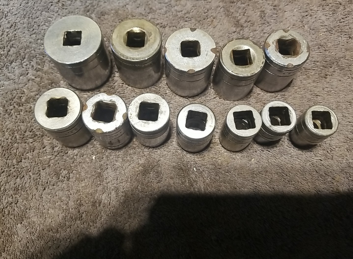 Vintage S-K Tools 1/2″ Drive 12pt SAE Sockets LOT USA 12 Pieces 1 3/16″ -7/16″