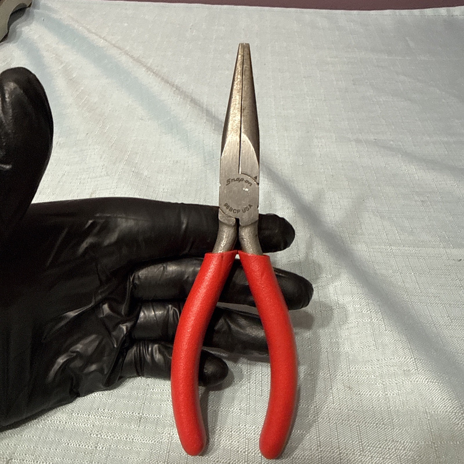 Snap-On Tools USA 96BCP 7″ Long Red Comfort Grip Handle Needle Nose Pliers