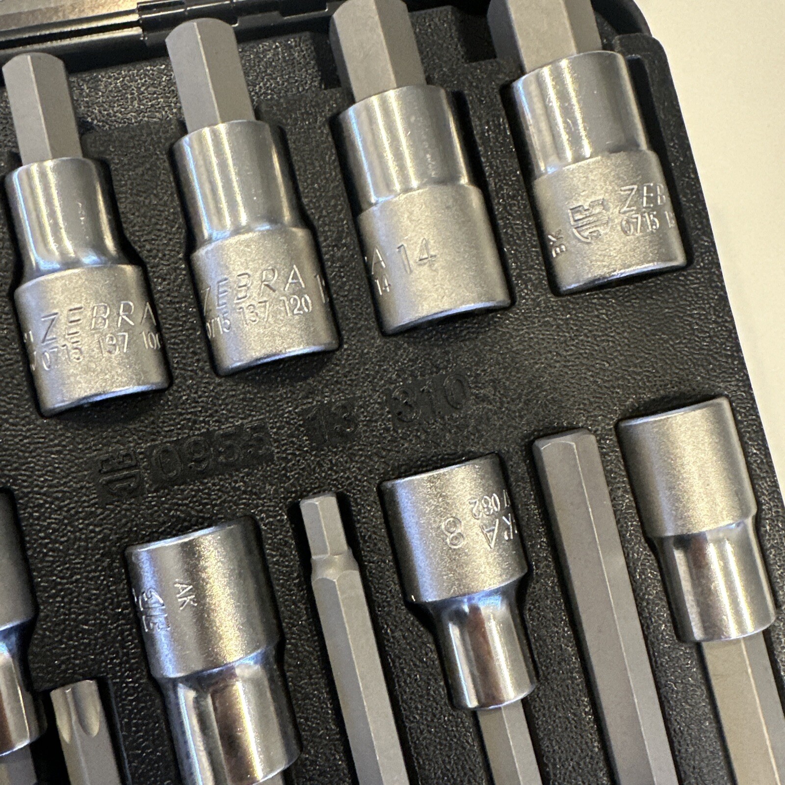Wurth ZEBRA 1/2 Inch Torx, Multi-Point (12-Pt), & Allen Socket Set 31 Pc W/ Case