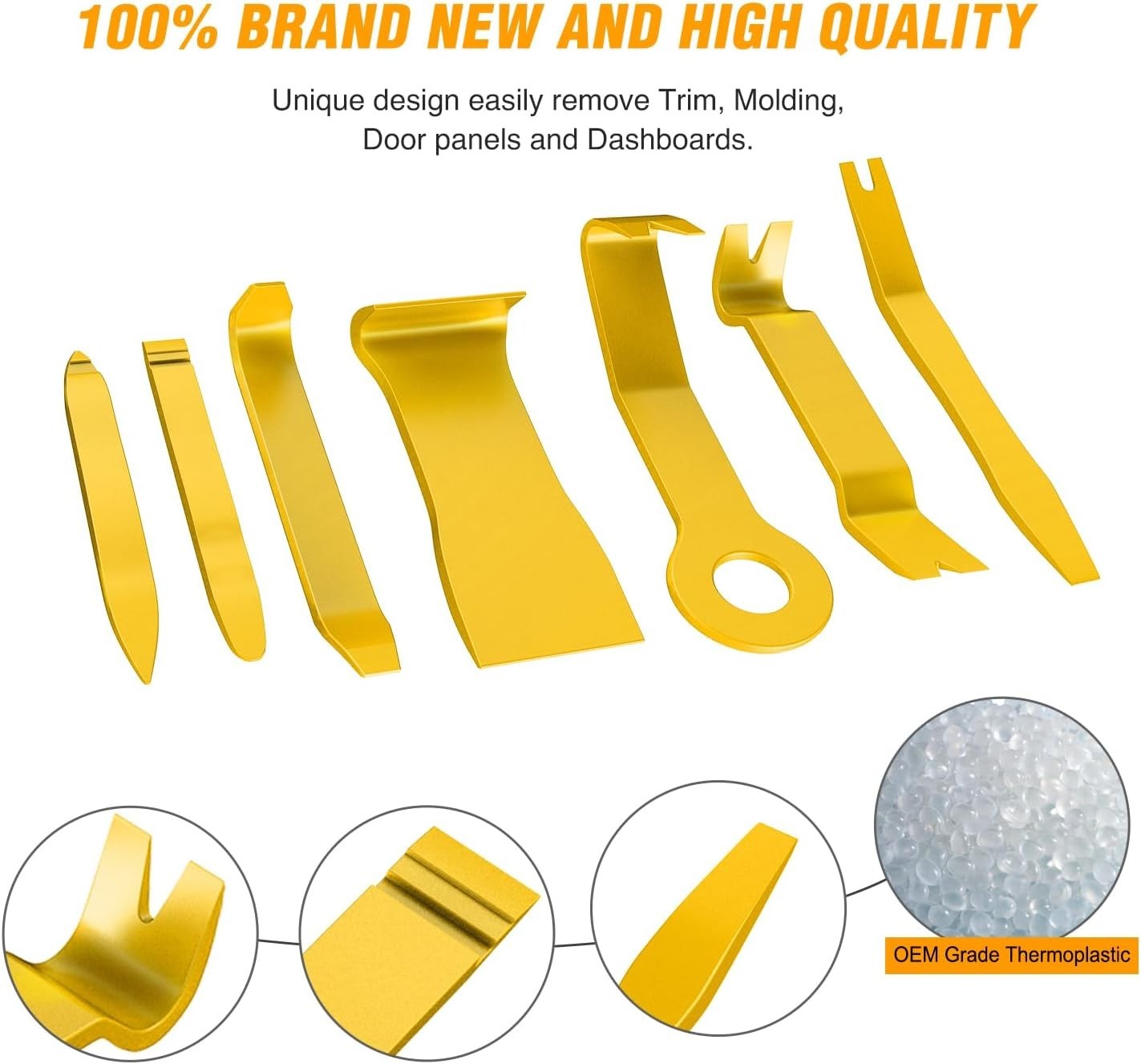 Impact-Resistant 8PC Car Trim Tool Kit – Safe Removal for Dash & Panels